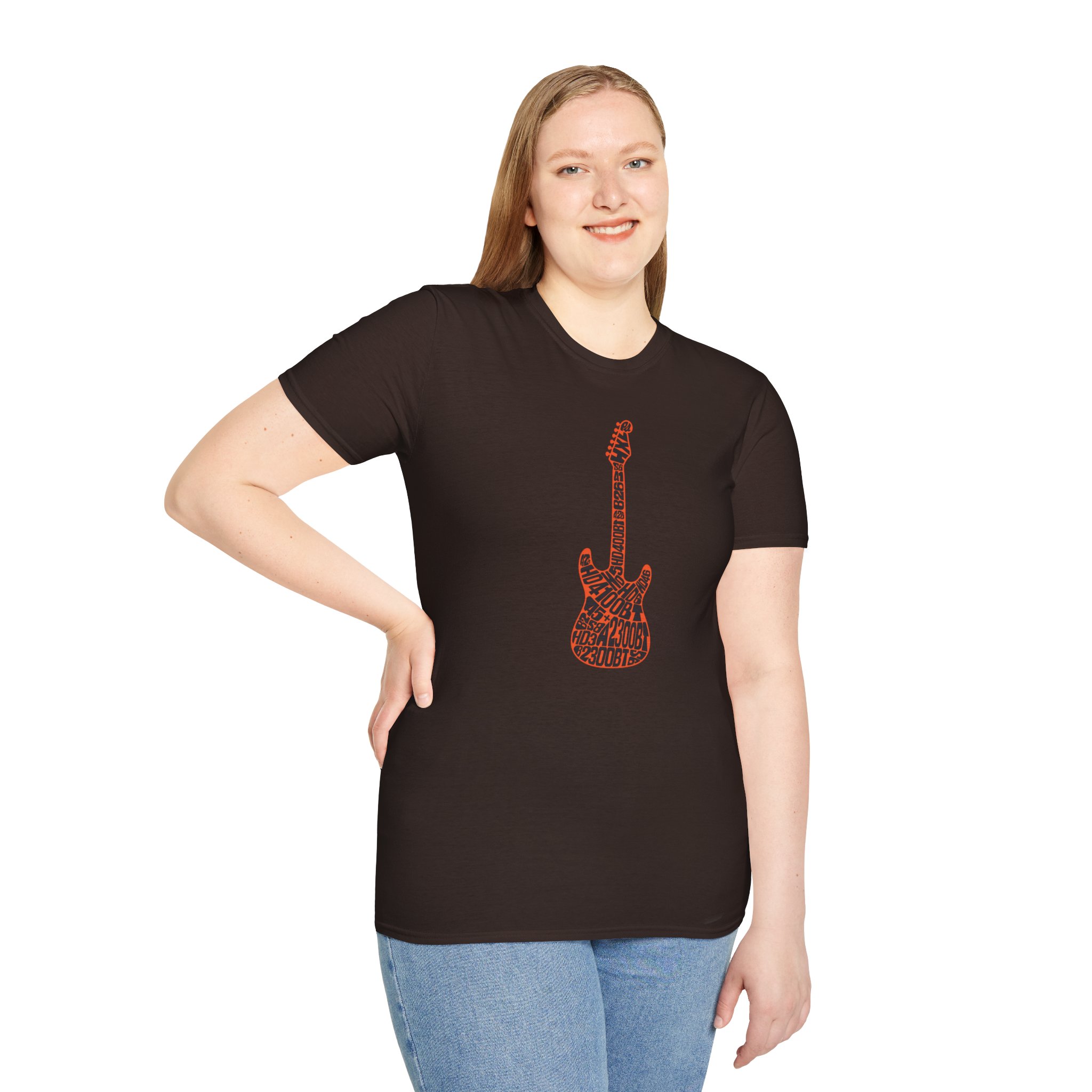 Electric Guitar Graphic T‑Shirt — Red Pattern Rock Music Tee - Image 6