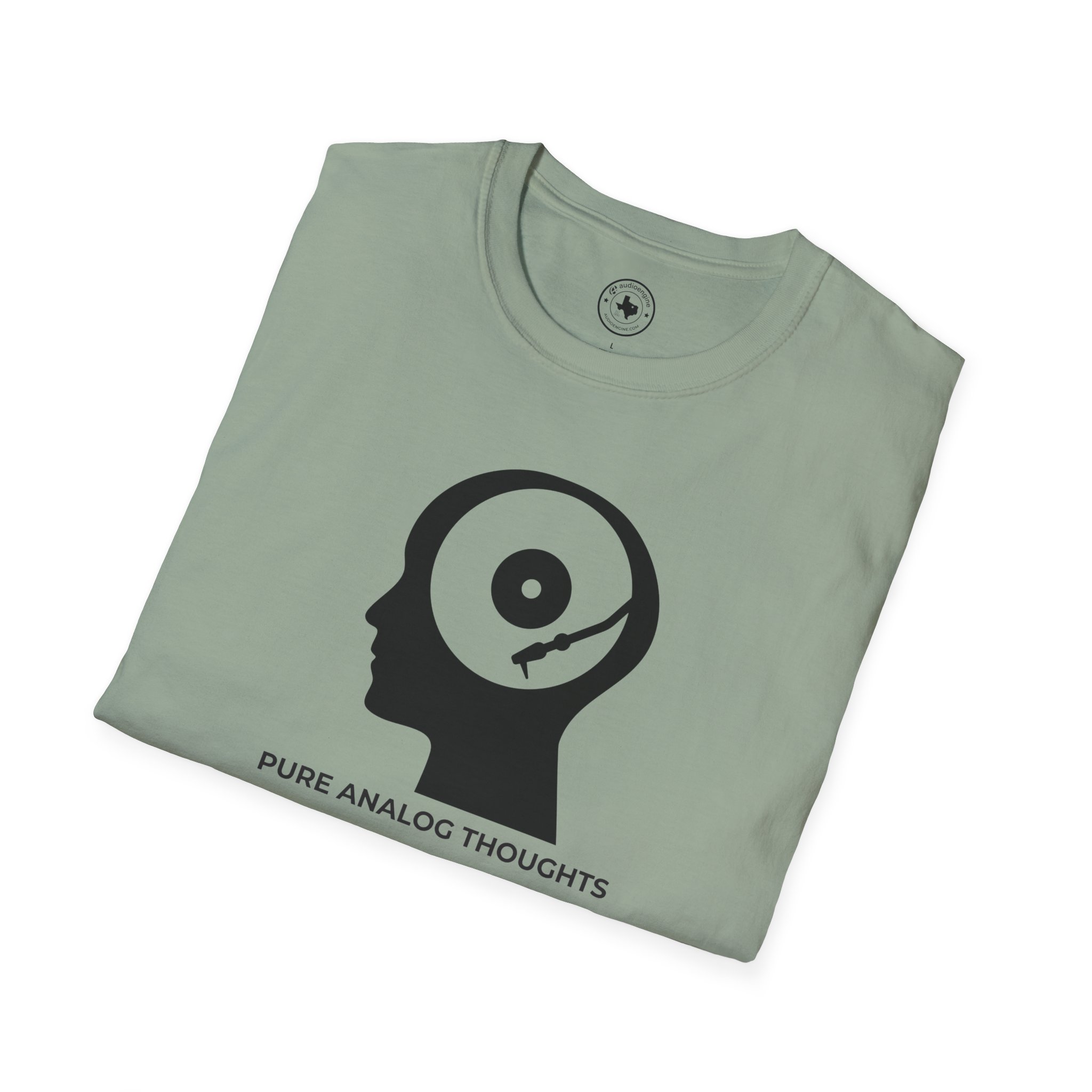 Analog Thoughts T-Shirt — 'Pure Analog Thoughts' Record Head Graphic Tee - Image 68