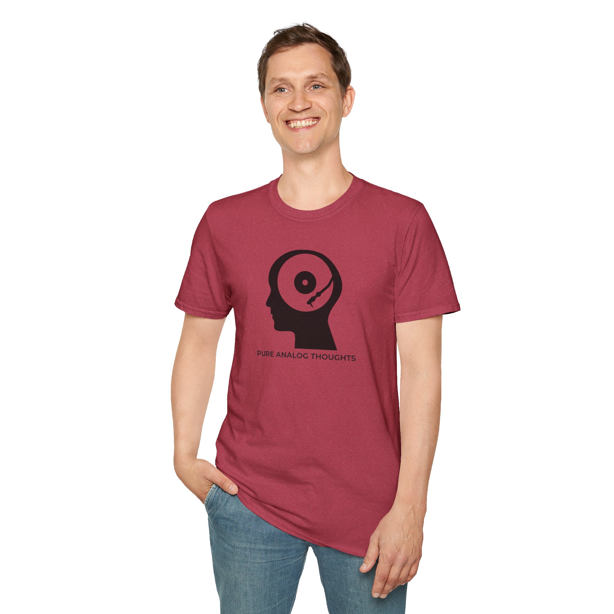 Analog Thoughts T-Shirt — 'Pure Analog Thoughts' Record Head Graphic Tee - Image 126