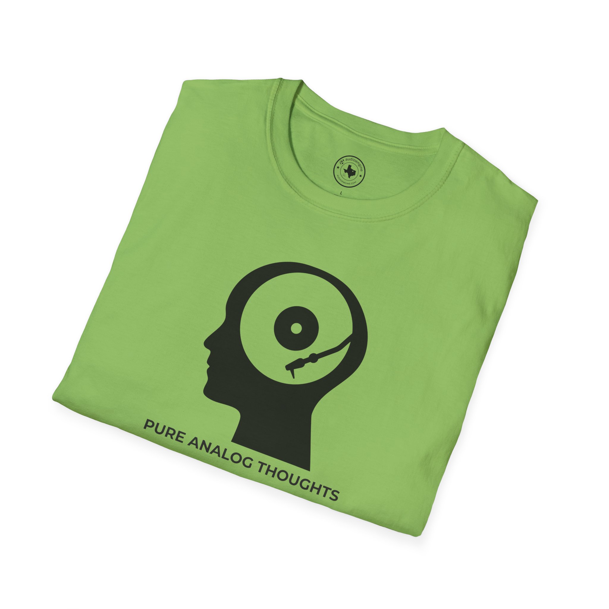 Analog Thoughts T-Shirt — 'Pure Analog Thoughts' Record Head Graphic Tee - Image 76