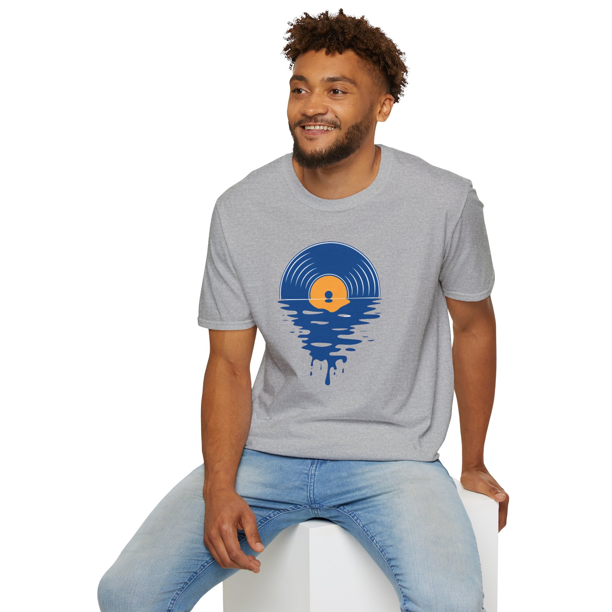 Sunset Vinyl Record T‑Shirt — Retro Music Lake Graphic Tee - Image 65