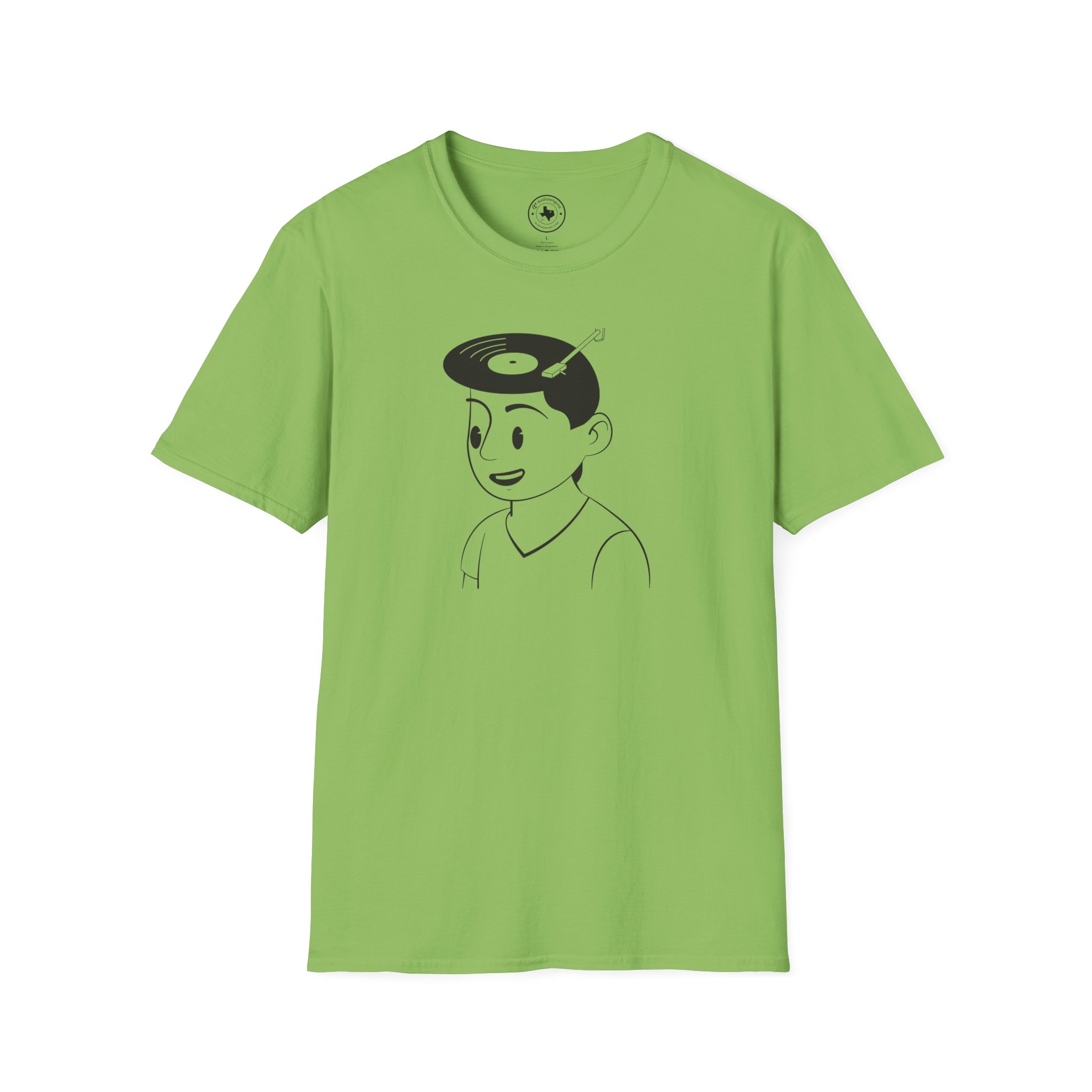 Retro Vinyl Head Illustration T-Shirt - Image 65