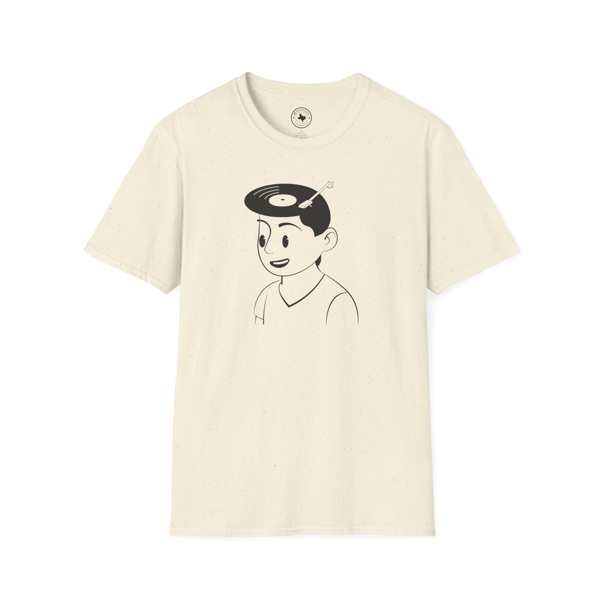 Retro Vinyl Head Illustration T-Shirt - Image 41