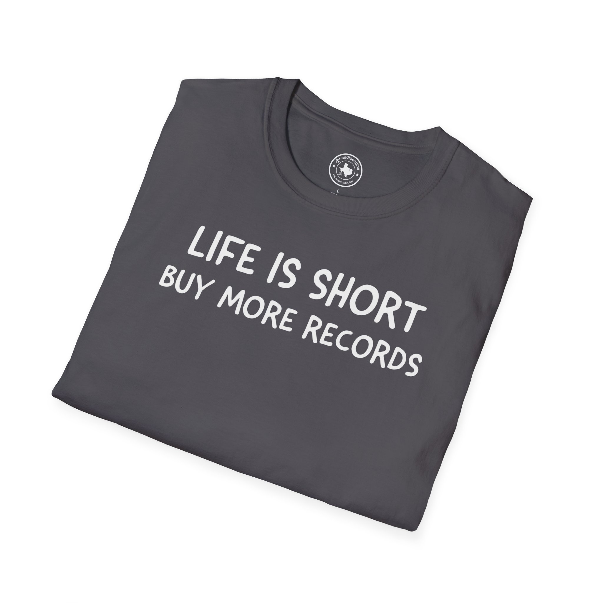 Life Is Short Buy More Records T-Shirt — Vinyl Lover Tee - Image 5