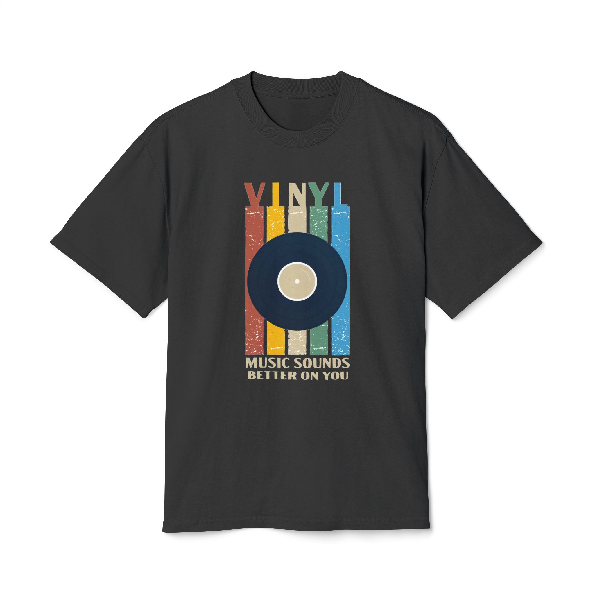 Vinyl Music Sounds Unisex Heavy Faded Tee - Image 25