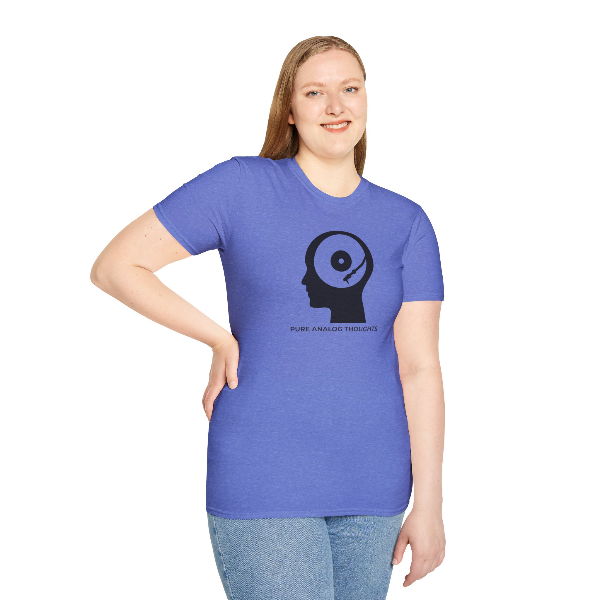 Analog Thoughts T-Shirt — 'Pure Analog Thoughts' Record Head Graphic Tee - Image 101