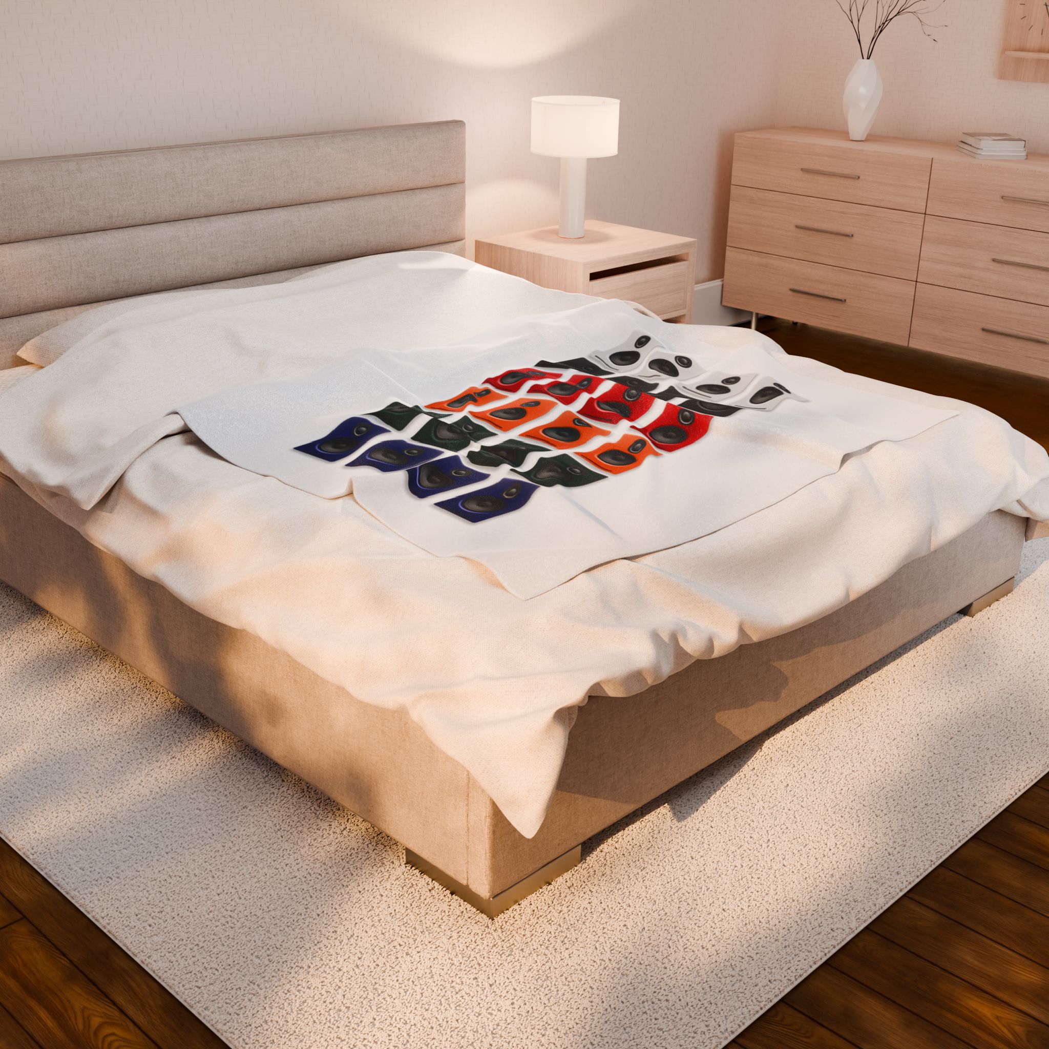 Speaker Design Velveteen Plush Blanket, Cozy Throw for Music Lovers, Soft Home Decor, Gift for Audiophiles, Blanket for Parties - Image 4