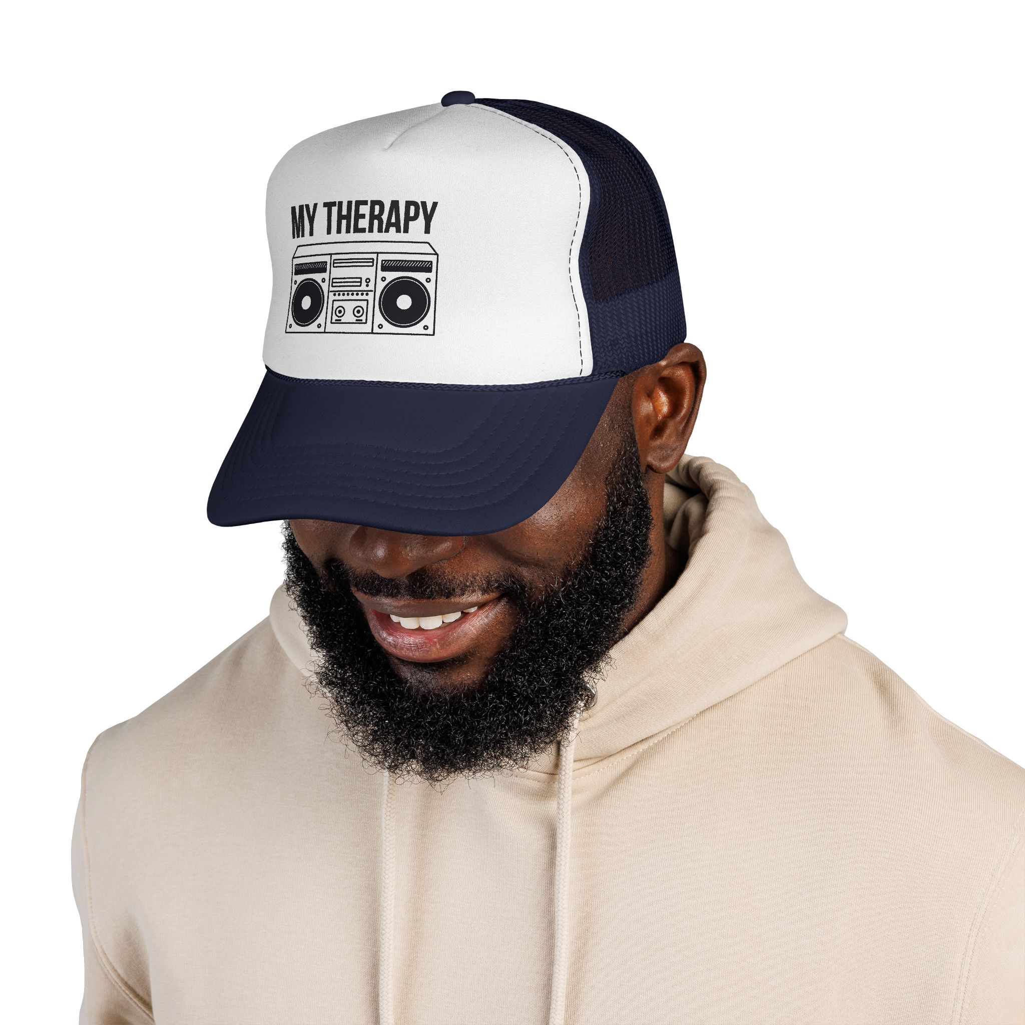 Trucker Cap — "My Therapy" Boombox Mesh Hat - Image 25