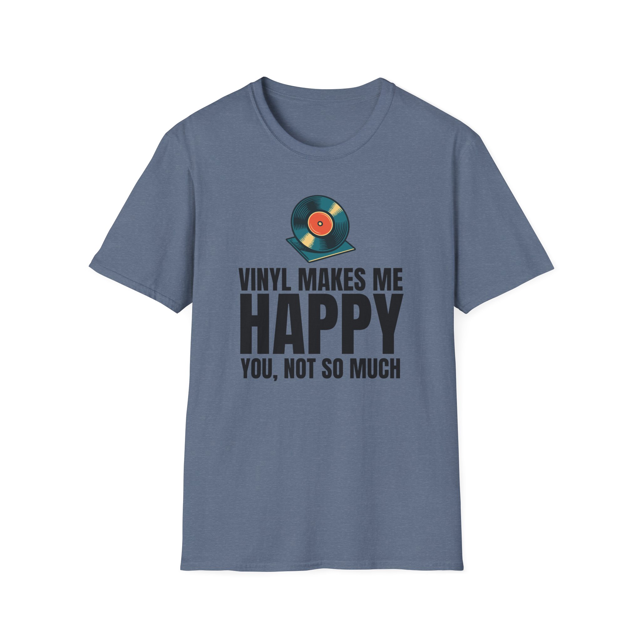 Vinyl Makes Me Happy Unisex T-Shirt - Image 1