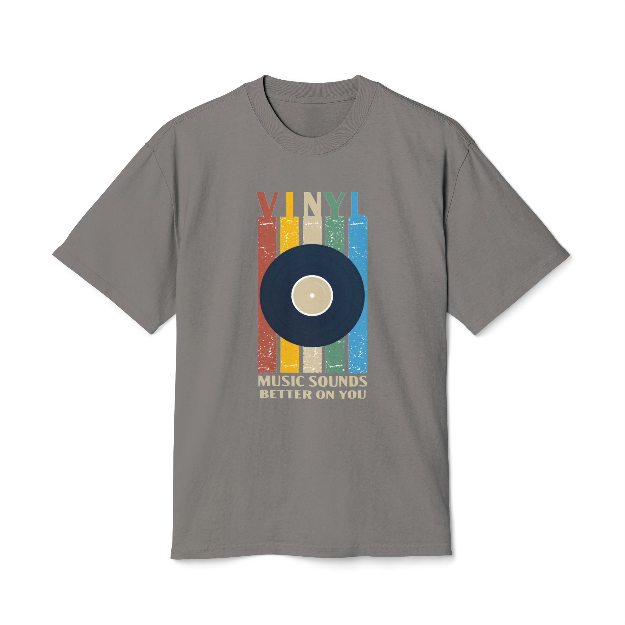 Vinyl Music Sounds Unisex Heavy Faded Tee - Image 13