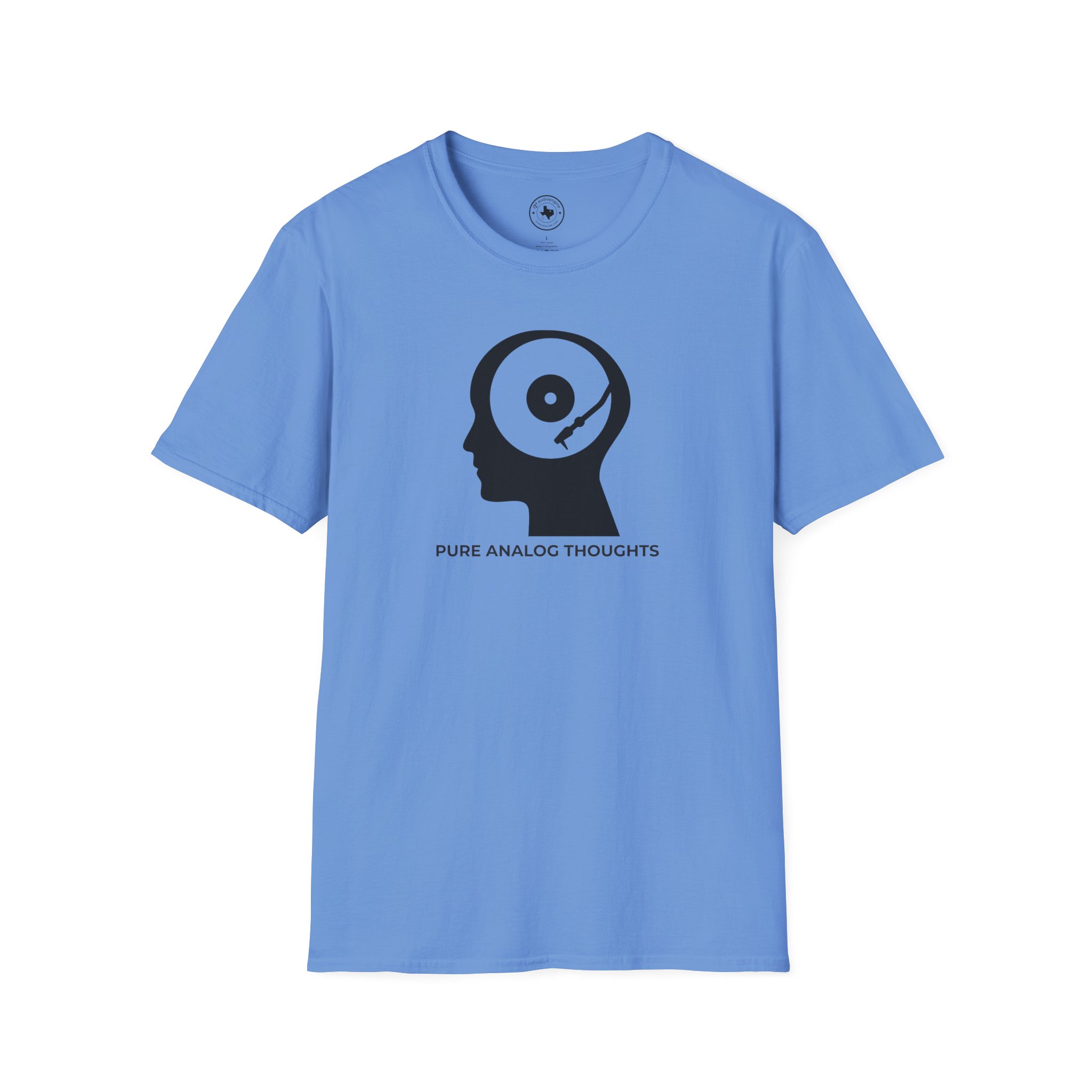 Analog Thoughts T-Shirt — 'Pure Analog Thoughts' Record Head Graphic Tee - Image 89