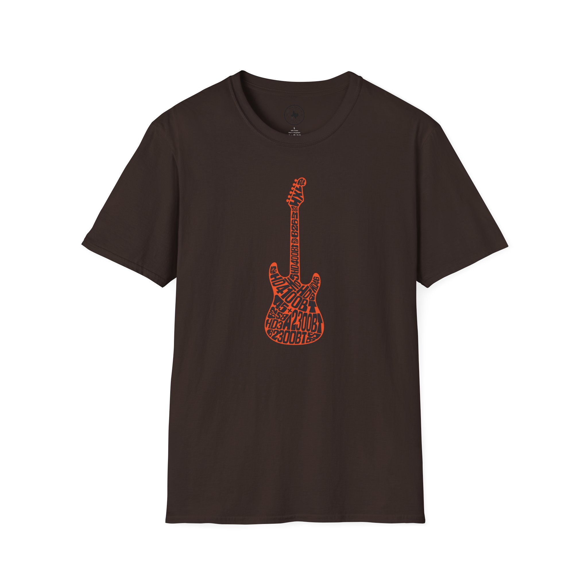 Electric Guitar Graphic T‑Shirt — Red Pattern Rock Music Tee - Image 2