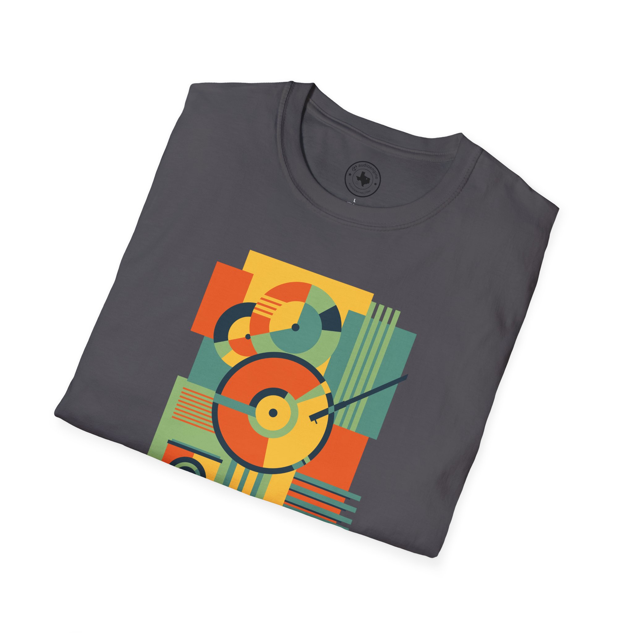 Retro Geometric Vinyl Record T-Shirt — Vintage Music Graphic Tee - Image 94