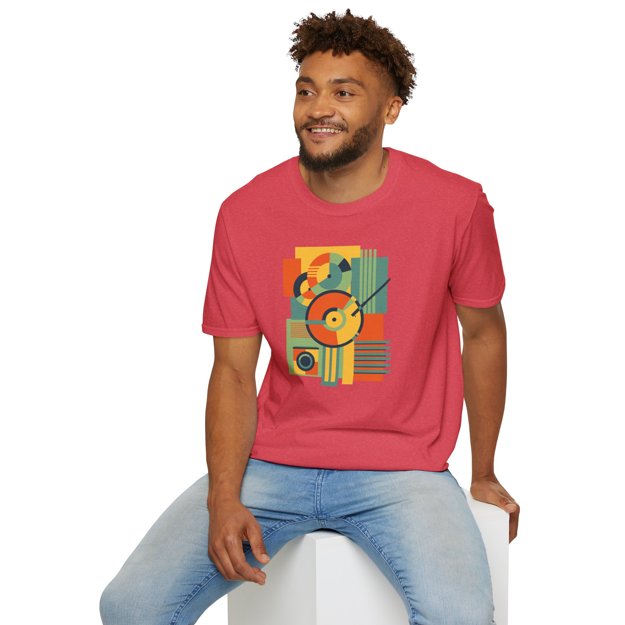 Retro Geometric Vinyl Record T-Shirt — Vintage Music Graphic Tee - Image 119