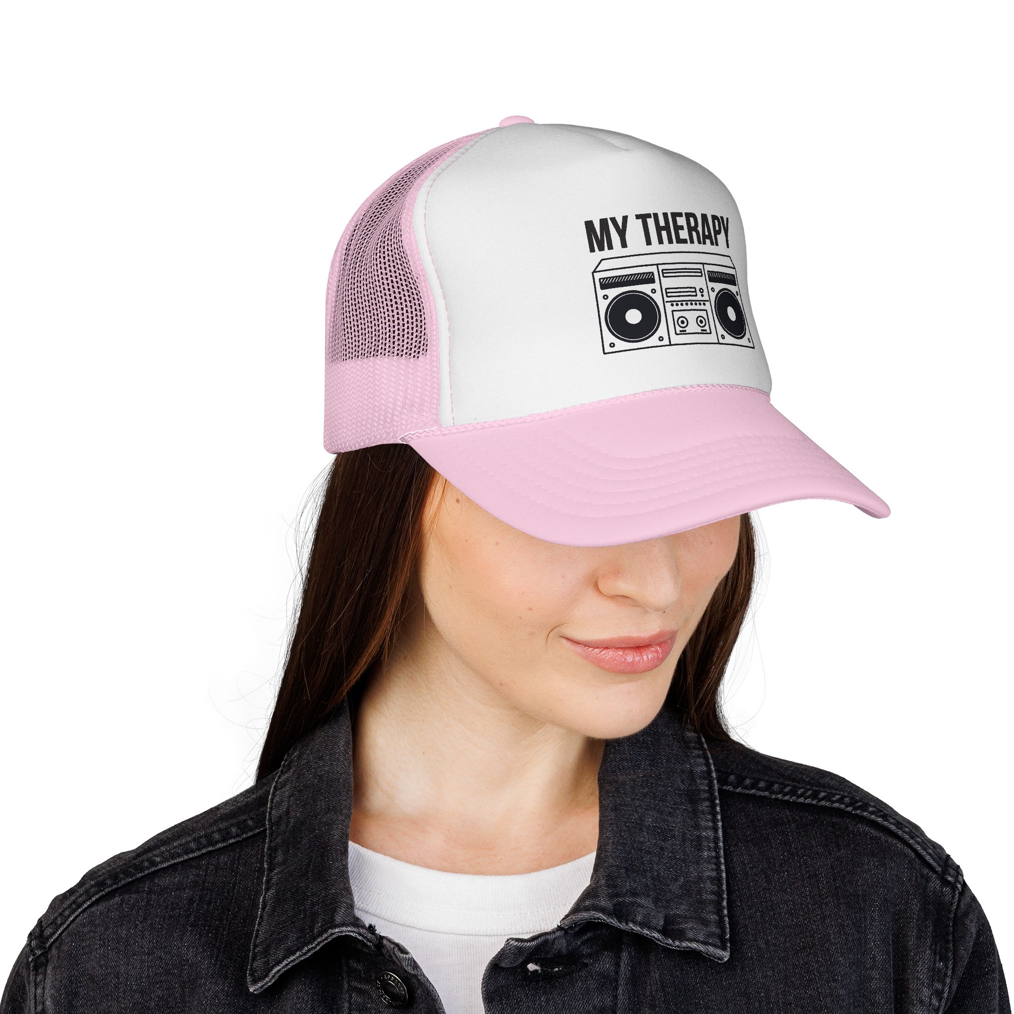 Trucker Cap — "My Therapy" Boombox Mesh Hat - Image 39