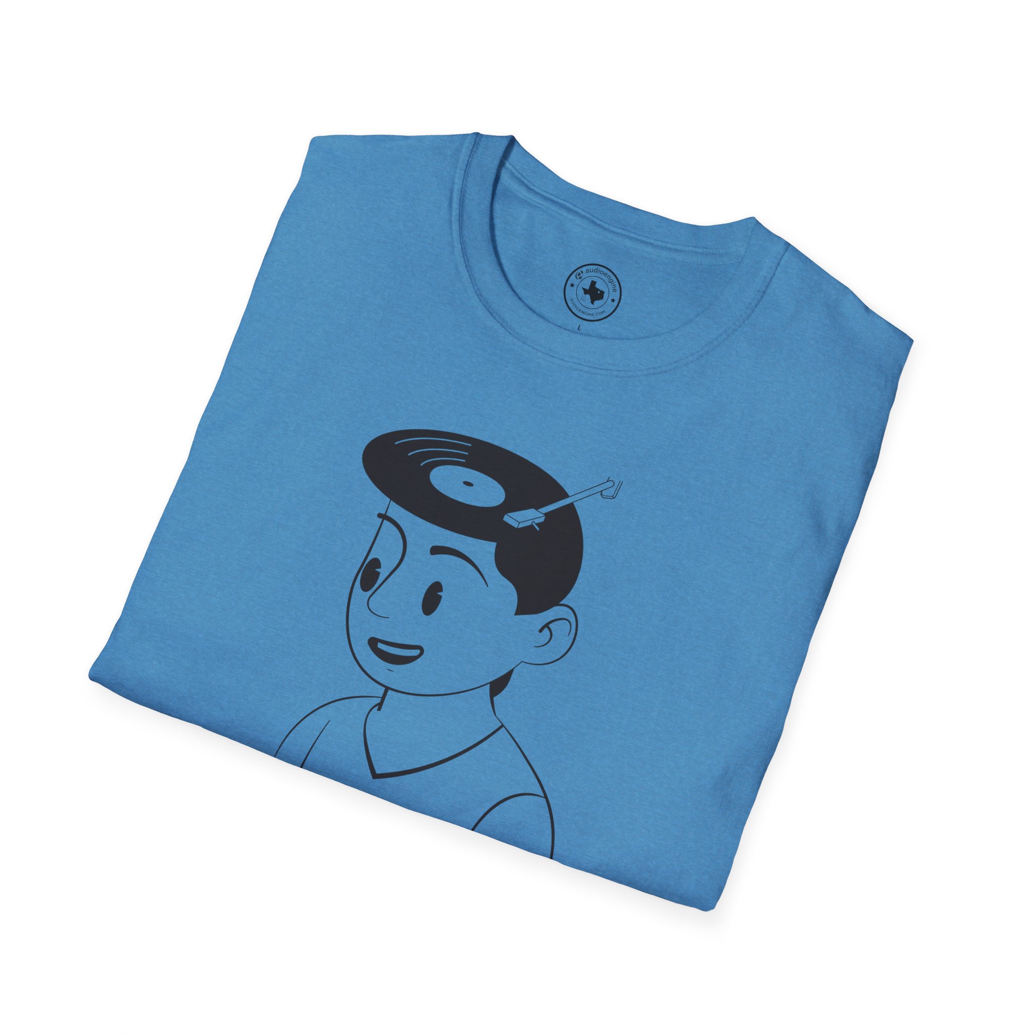 Retro Vinyl Head Illustration T-Shirt - Image 84