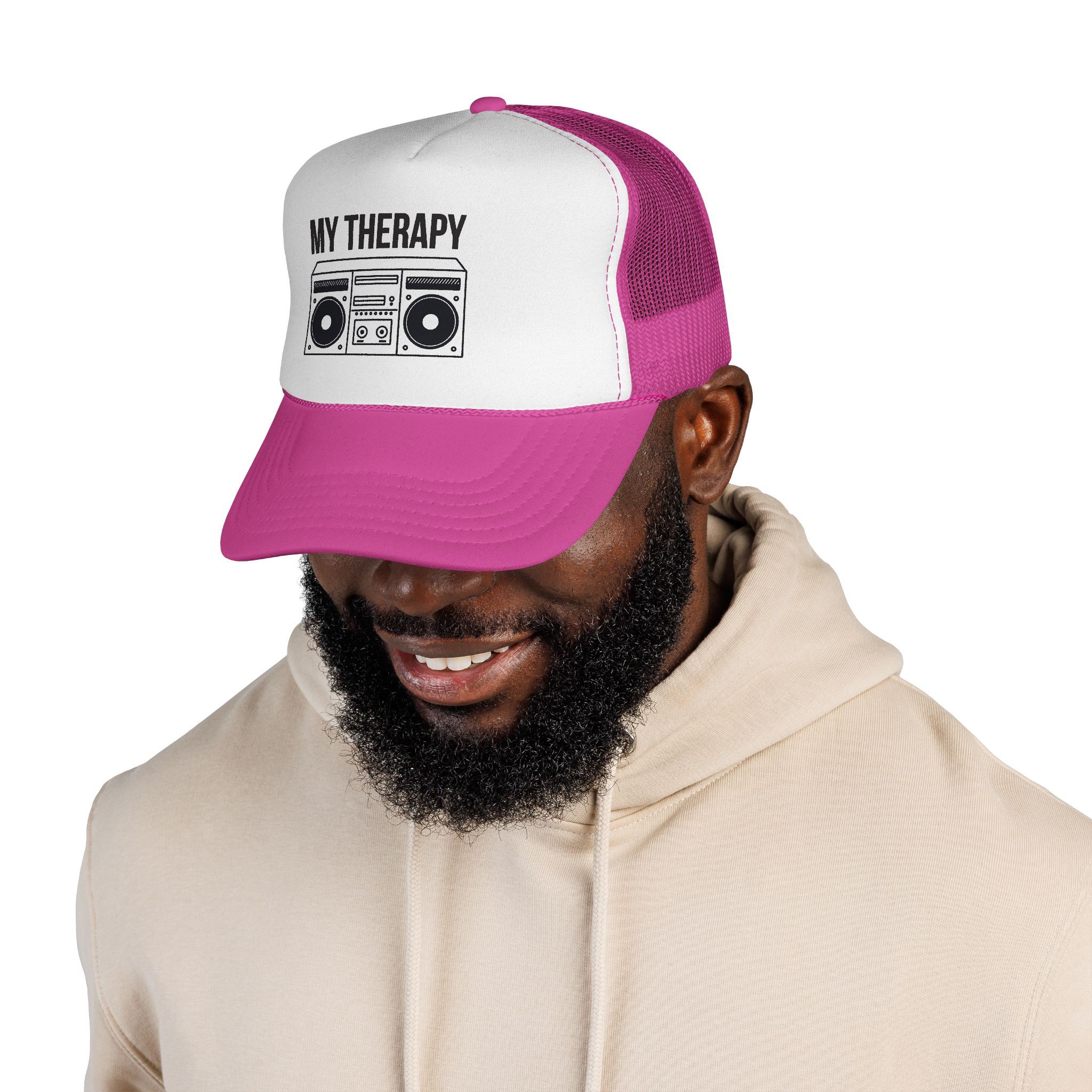 Trucker Cap — "My Therapy" Boombox Mesh Hat - Image 35