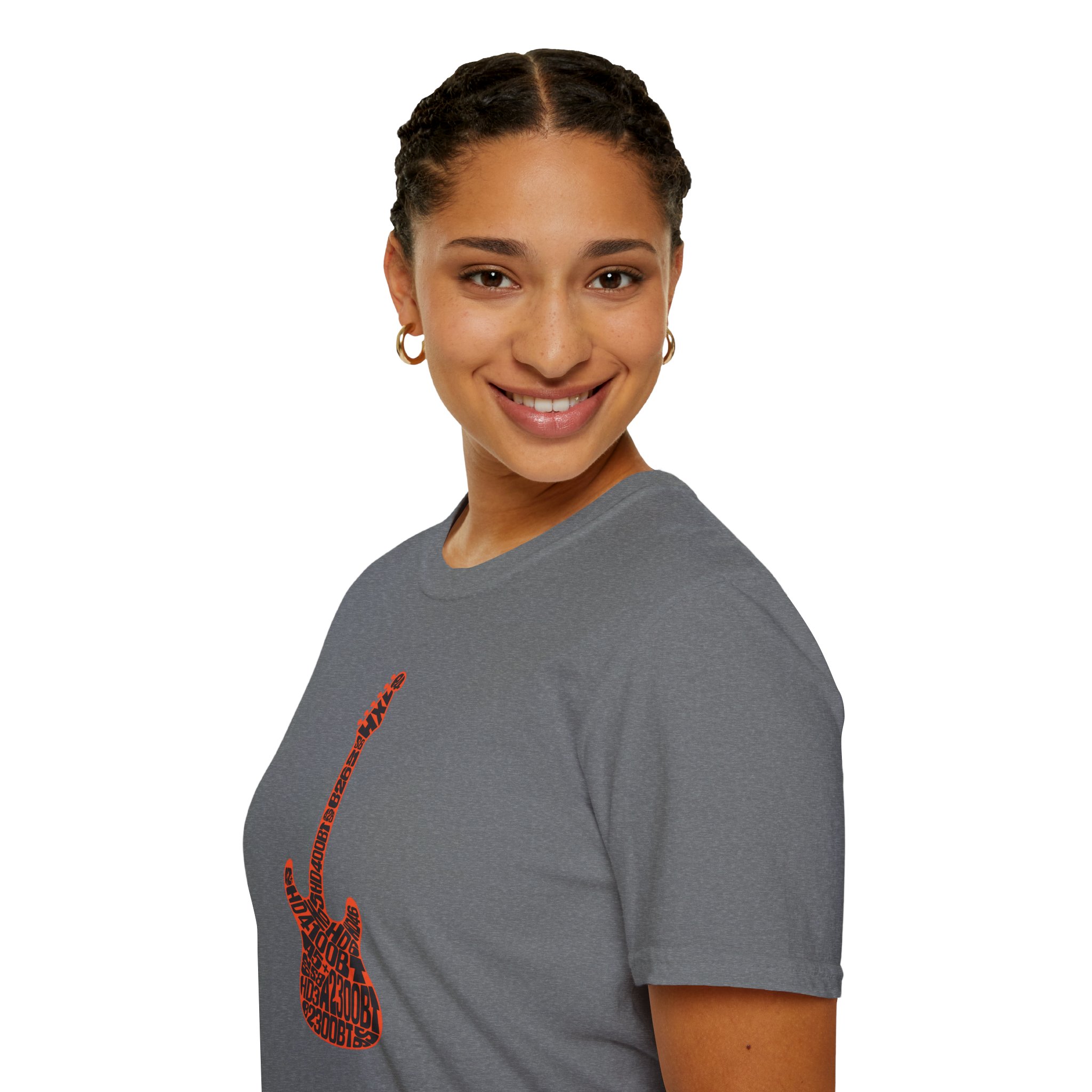 Electric Guitar Graphic T‑Shirt — Red Pattern Rock Music Tee - Image 87
