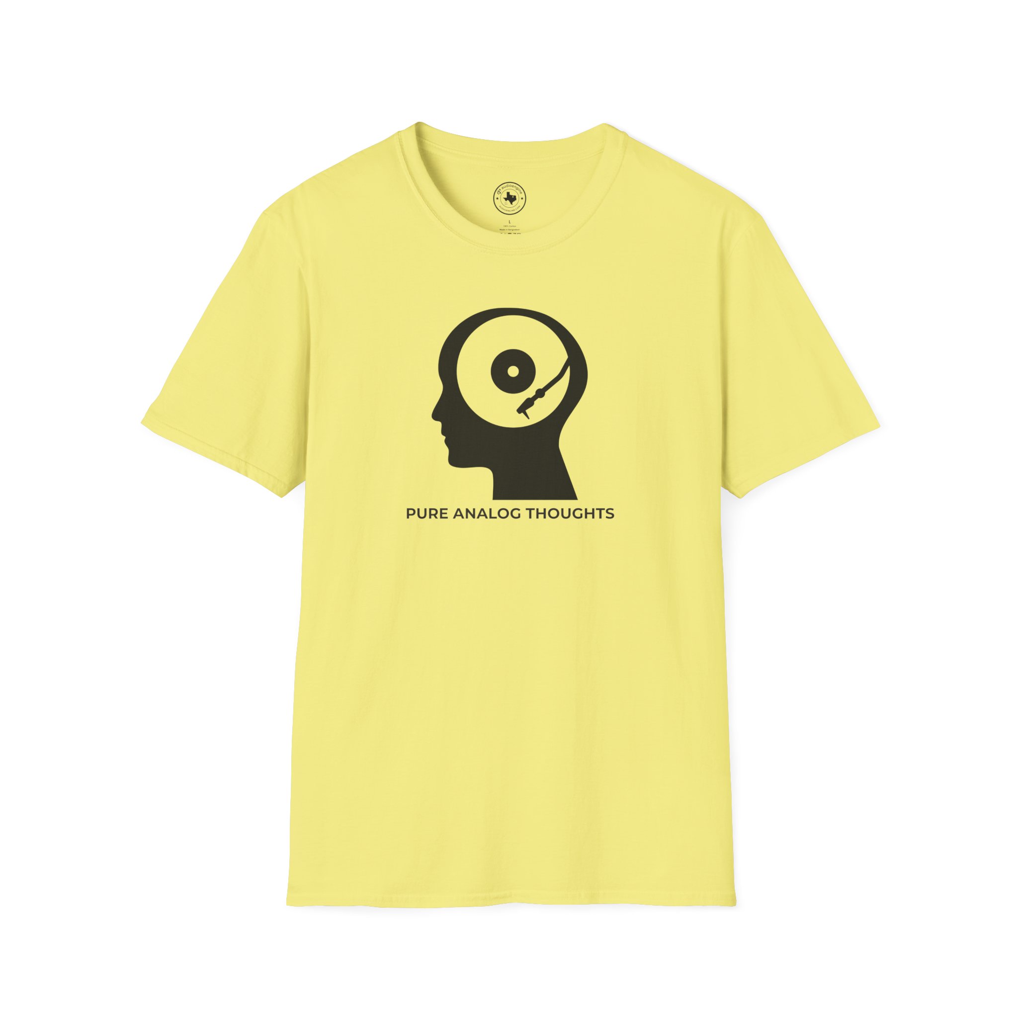 Analog Thoughts T-Shirt — 'Pure Analog Thoughts' Record Head Graphic Tee - Image 57