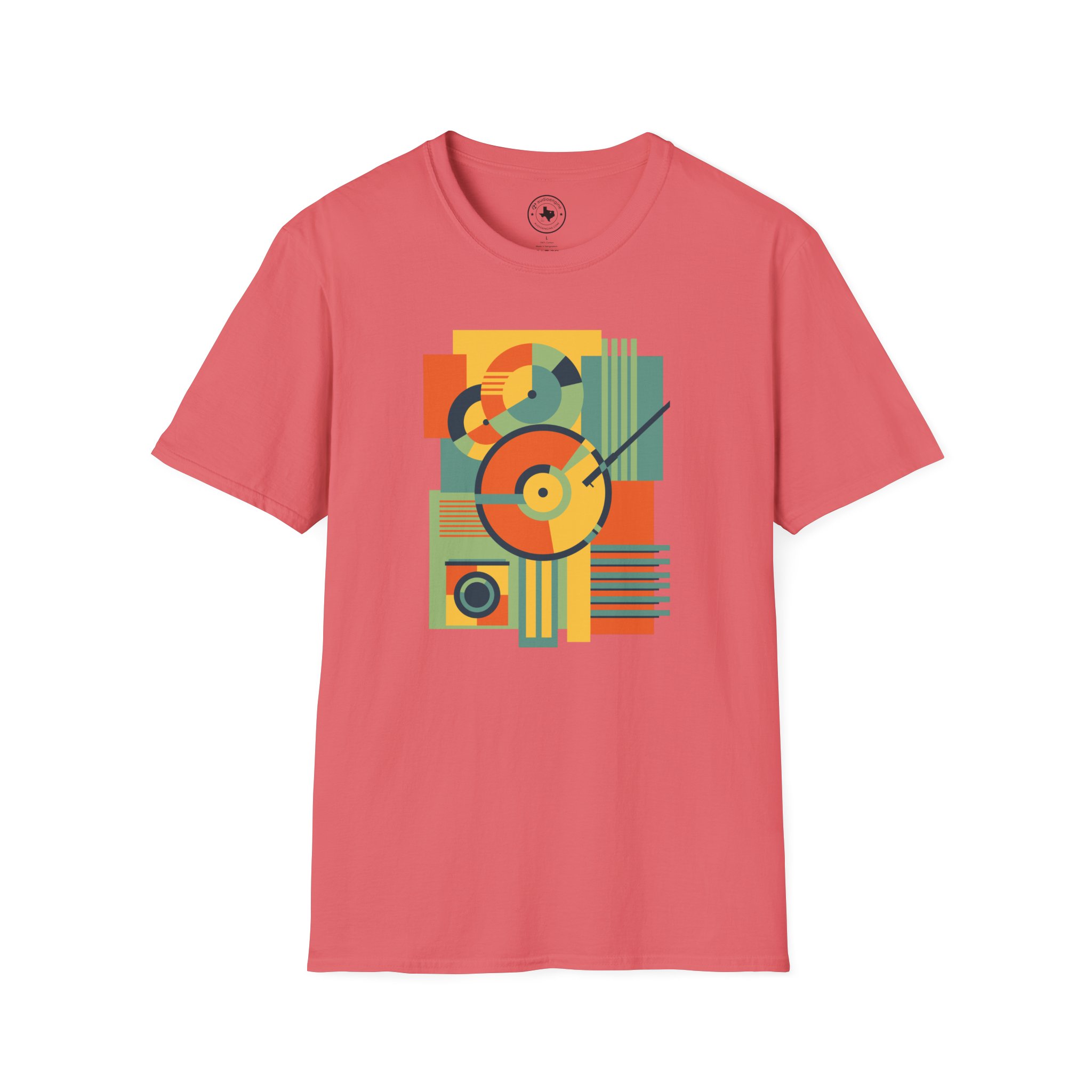 Retro Geometric Vinyl Record T-Shirt - Image 25