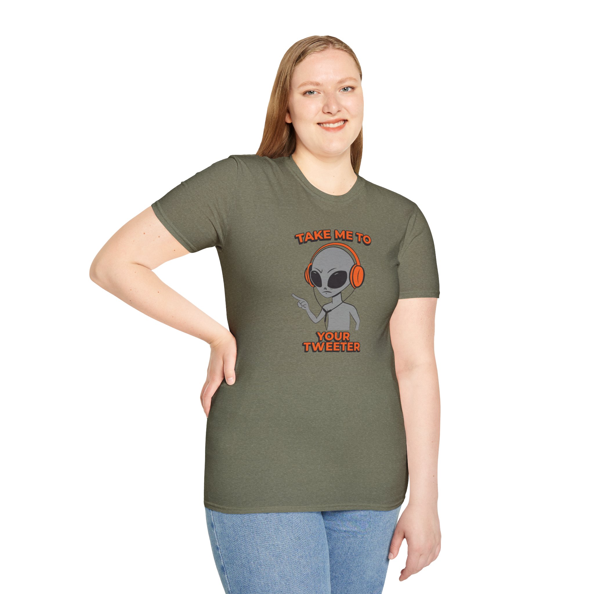 Alien DJ T-Shirt — "Take Me To Your Tweeter" Graphic Tee - Image 48