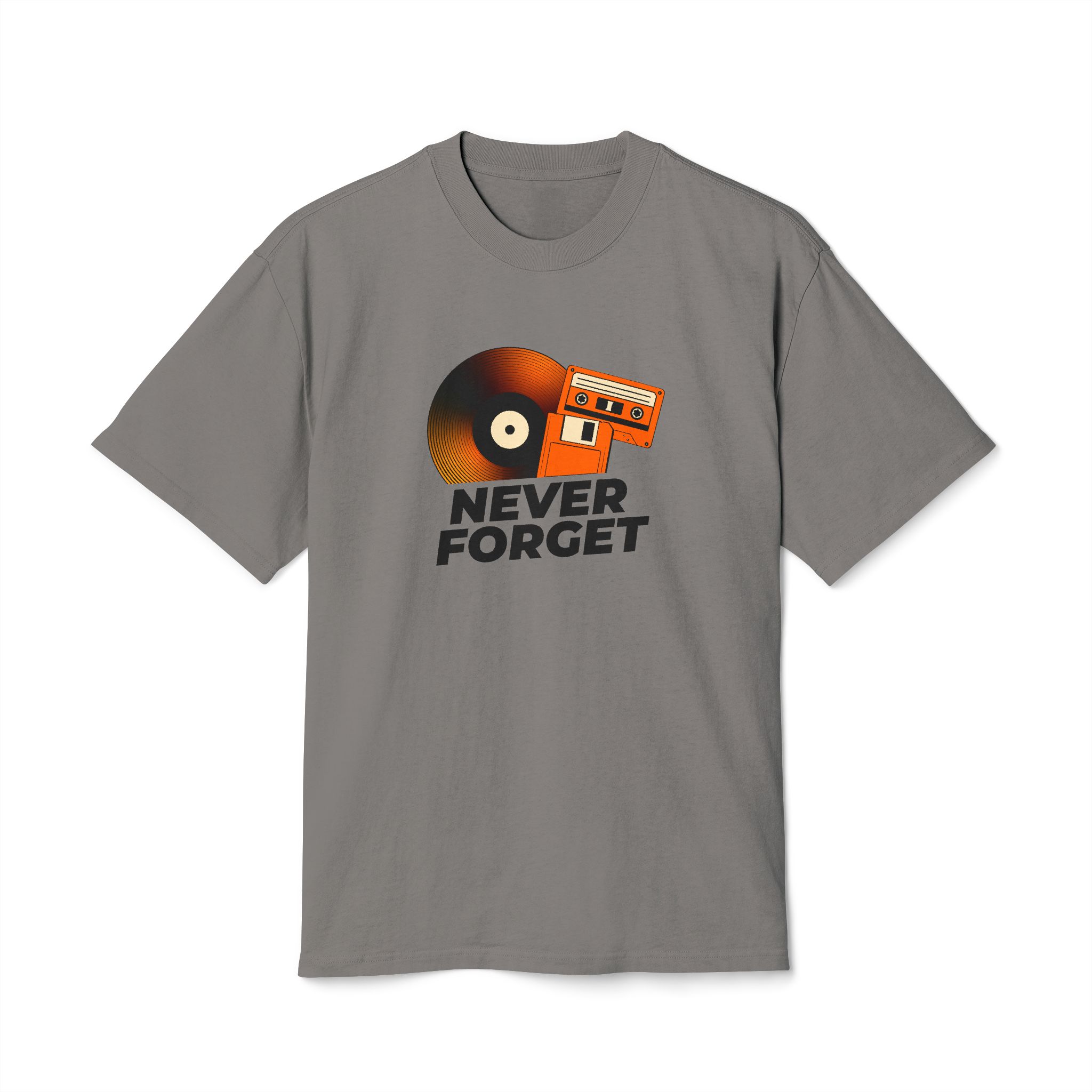 Retro Music Theme Unisex Heavy Faded Tee - 'Never Forget' - Image 13