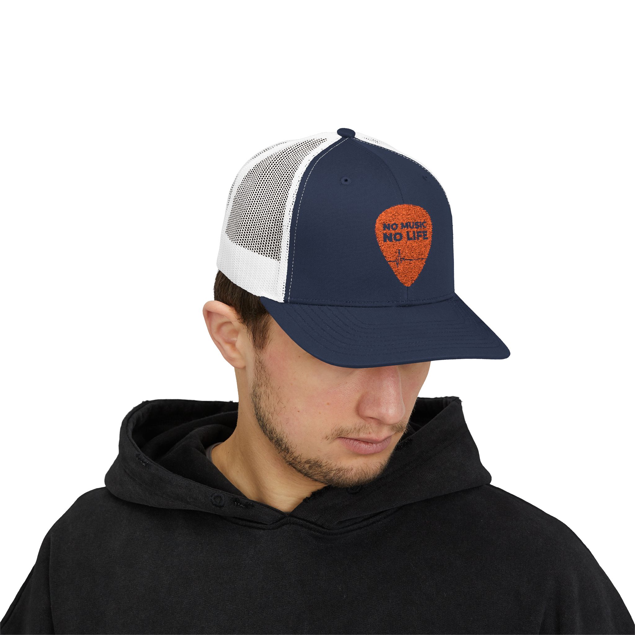Music Lover Snapback Trucker Cap - 'No Music No Life' - Image 43