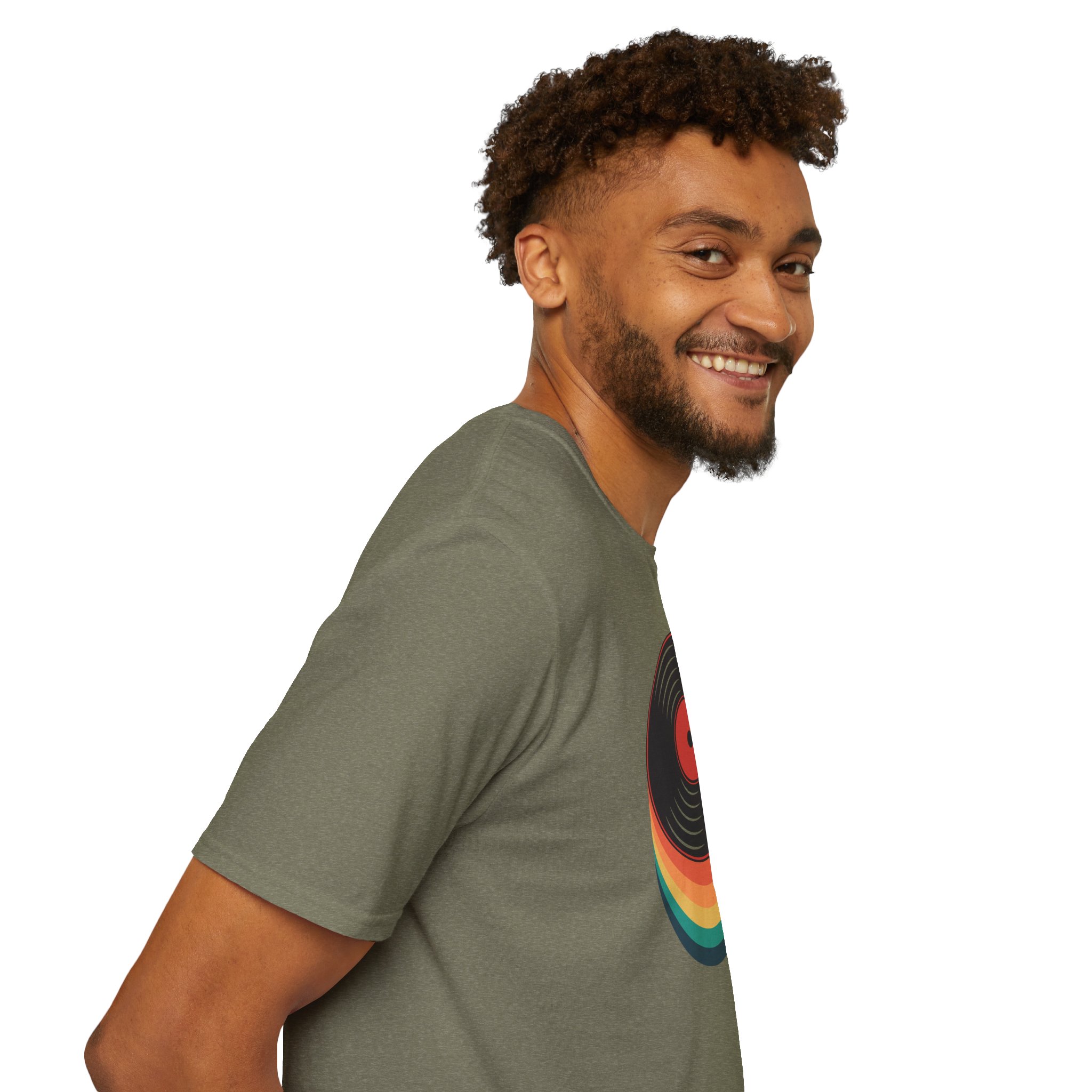 Retro Vinyl Record T-Shirt — Rainbow Stack Turntable Tee - Image 89