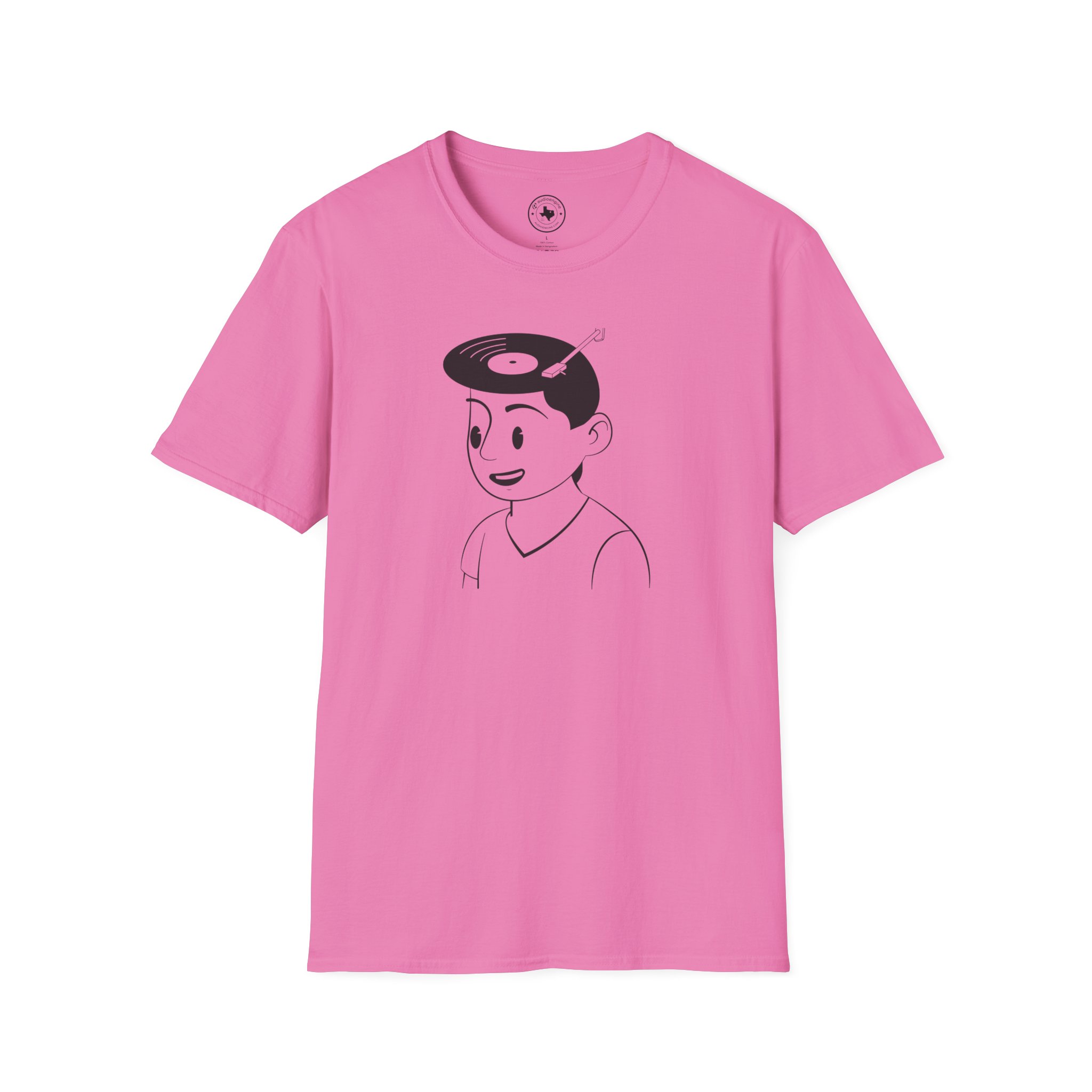 Retro Vinyl Head Illustration T-Shirt - Image 113