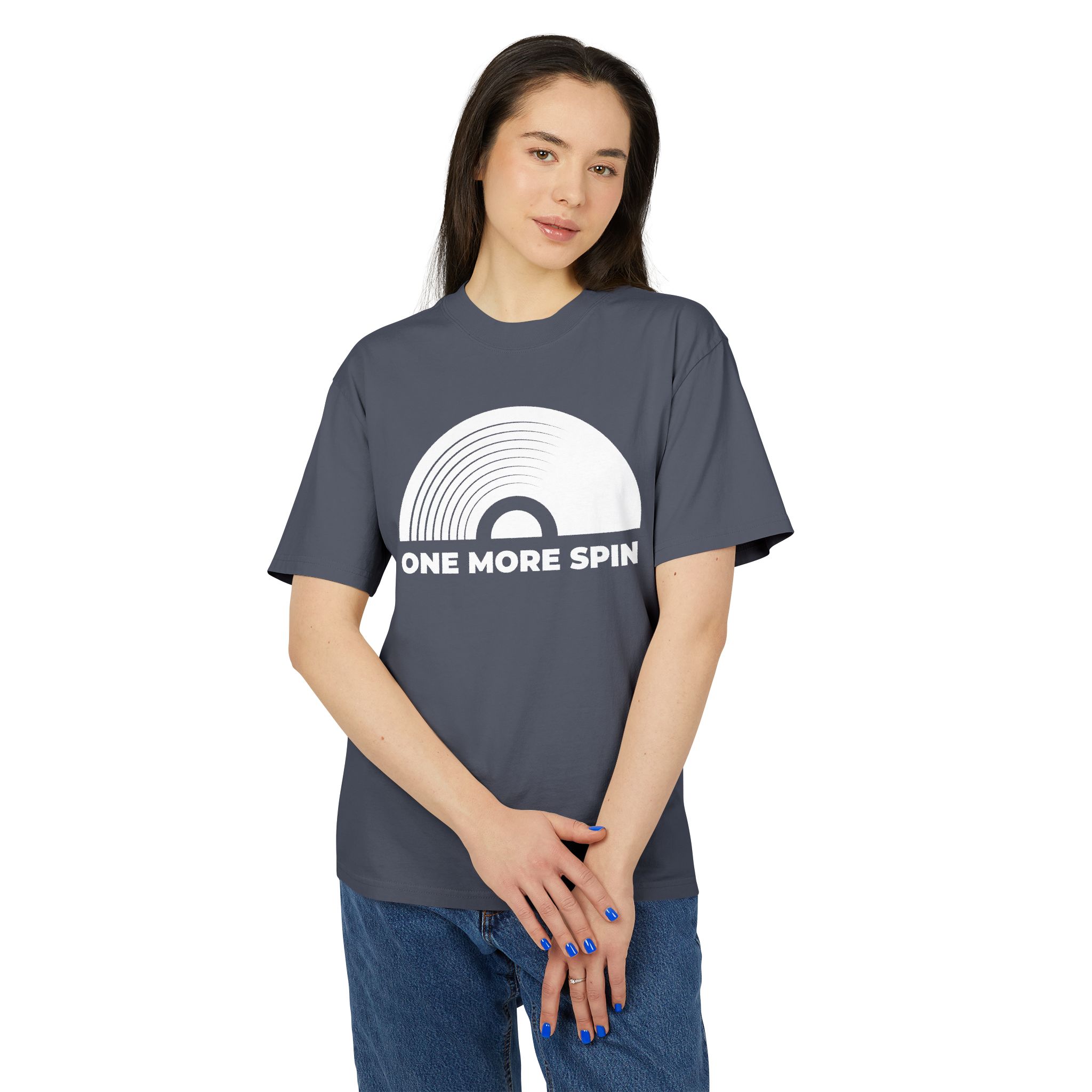 Retro Music Vibe Unisex Heavy Faded Tee - 'One More Spin' - Image 27