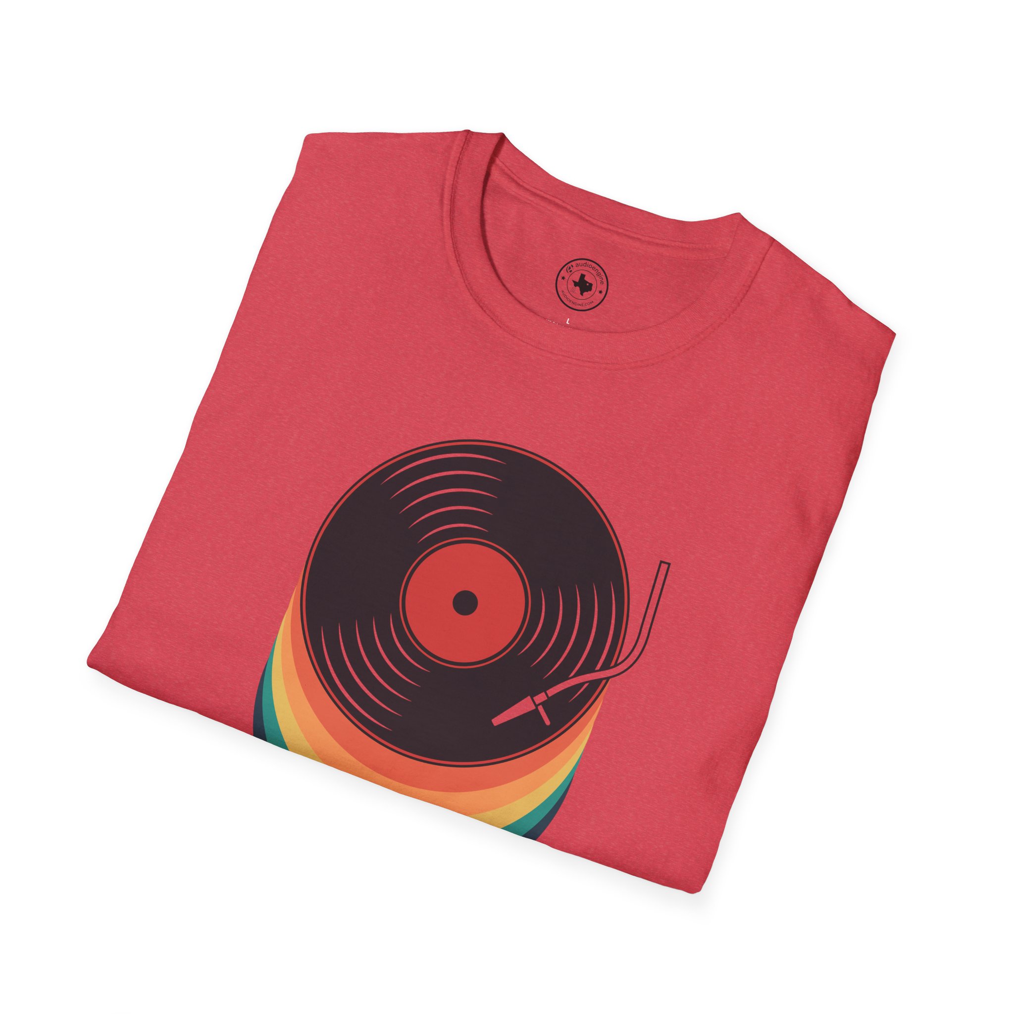 Retro Vinyl Record T-Shirt — Rainbow Stack Turntable Tee - Image 144
