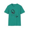 Music Lover Unisex Softstyle T-Shirt with Headphones Design - Thumbnail Image 1