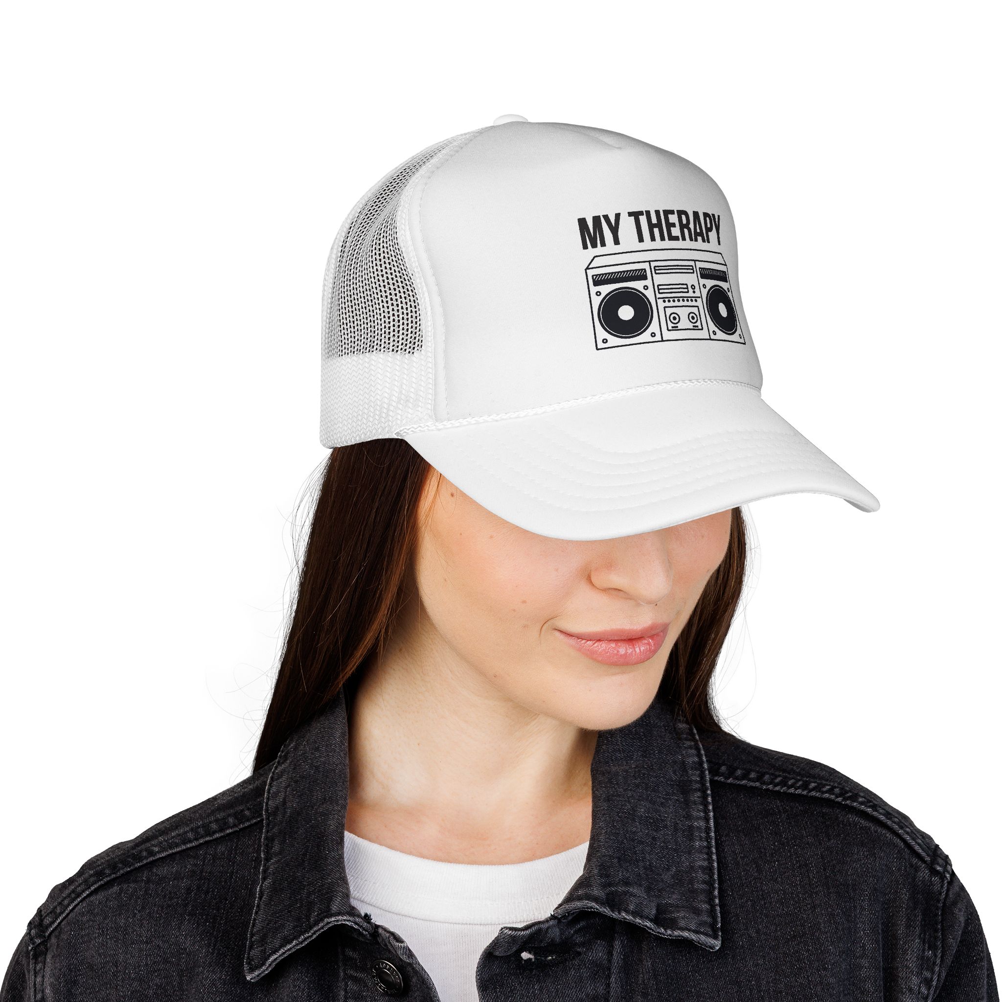 Trucker Cap — "My Therapy" Boombox Mesh Hat - Image 49