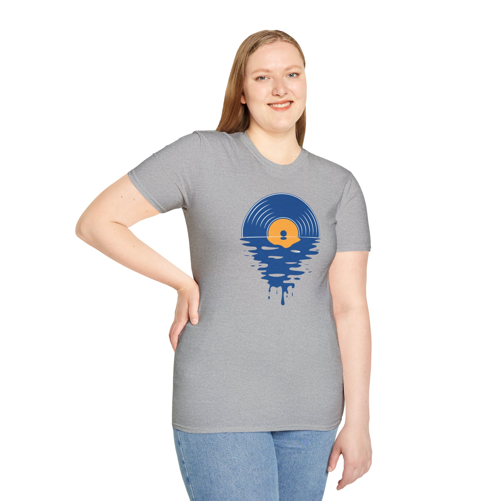 Sunset Vinyl Record T‑Shirt — Retro Music Lake Graphic Tee - Image 141