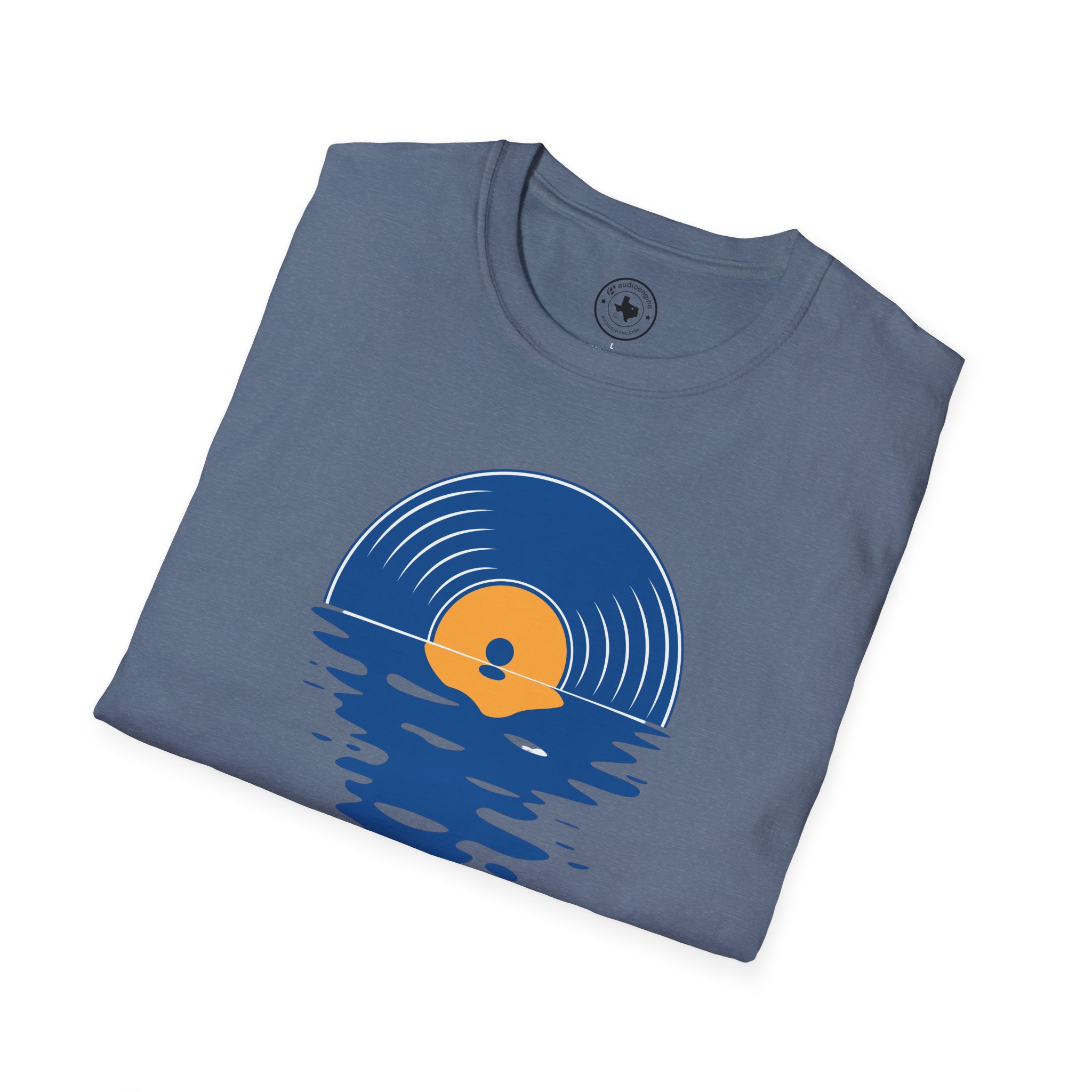 Sunset Vinyl Record T‑Shirt — Retro Music Lake Graphic Tee - Image 217