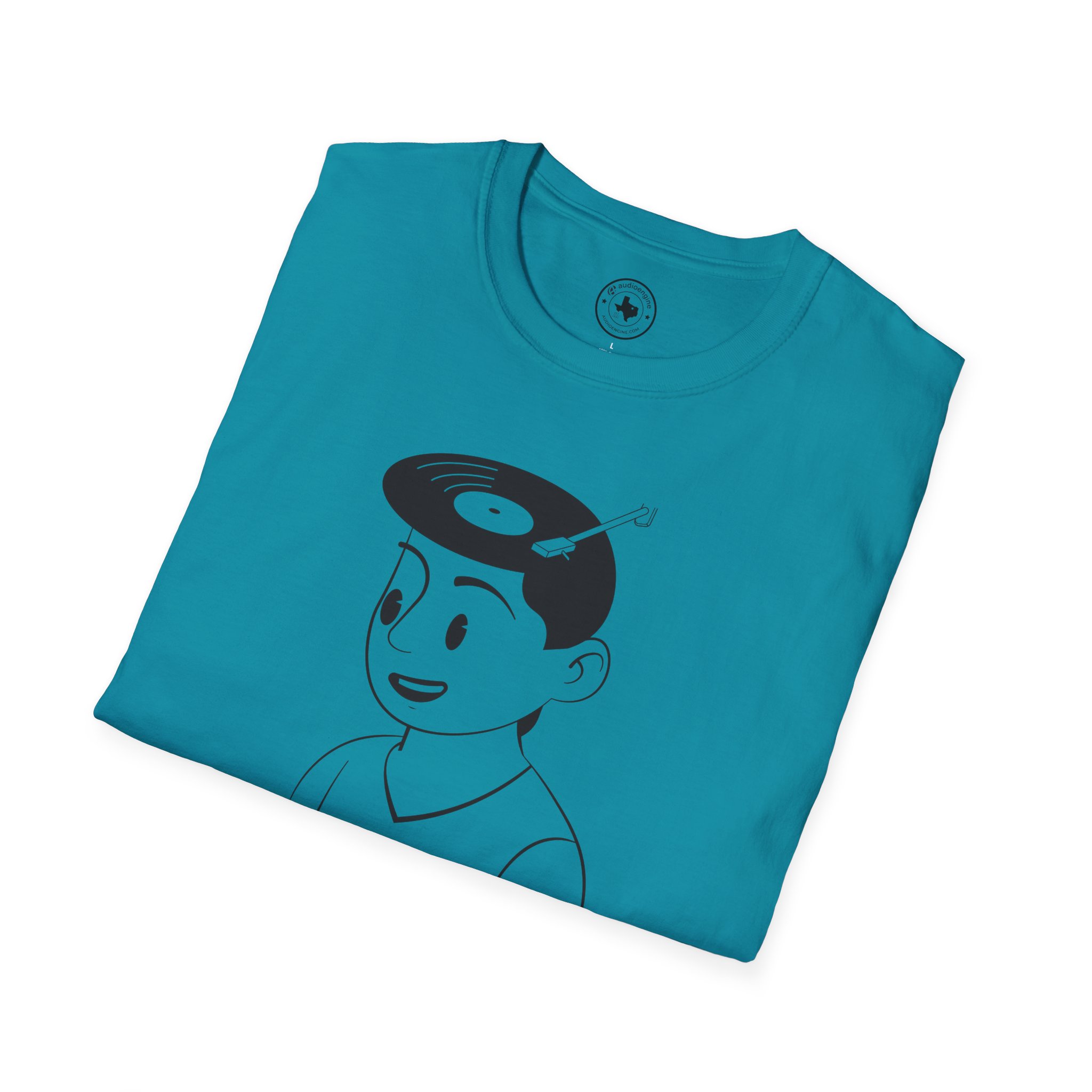 Retro Vinyl Head Illustration T-Shirt - Image 92