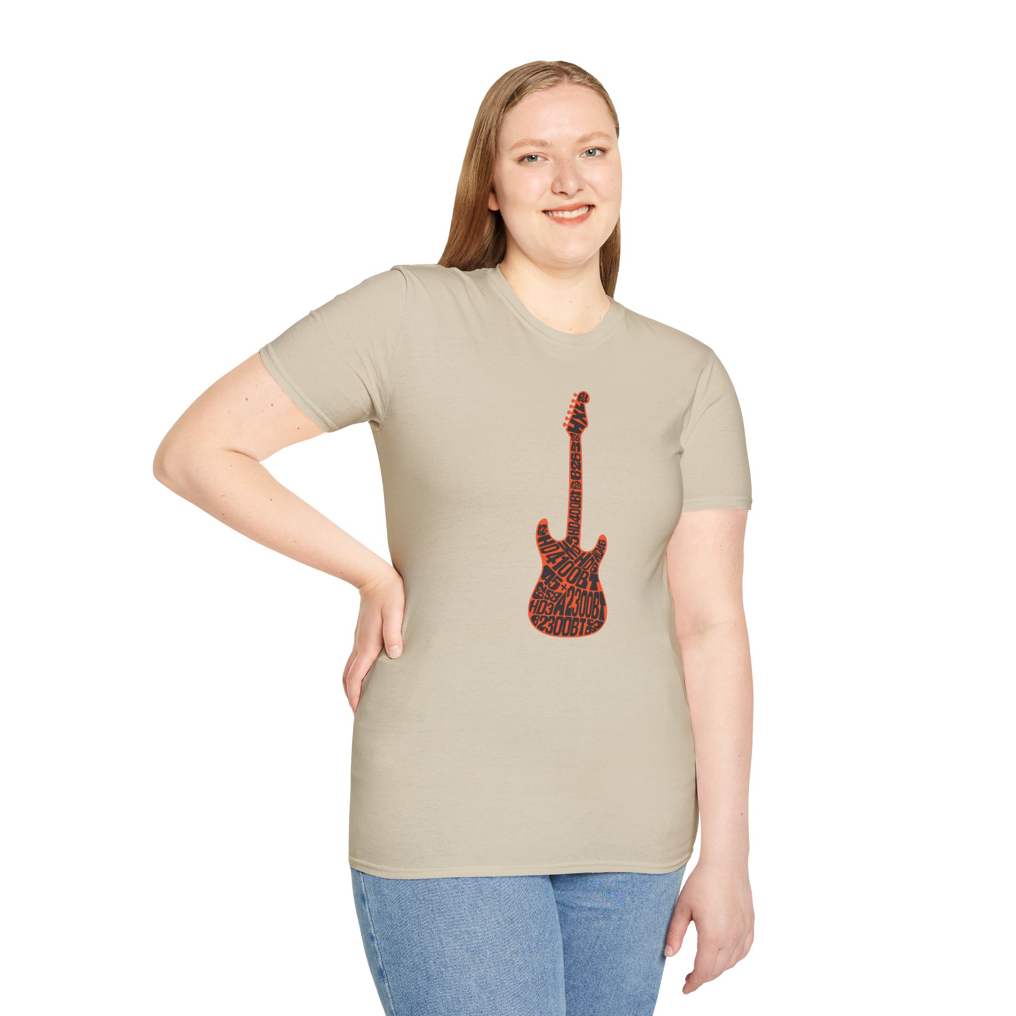 Electric Guitar Graphic T-Shirt — Red Psychedelic Music Tee - Image 41
