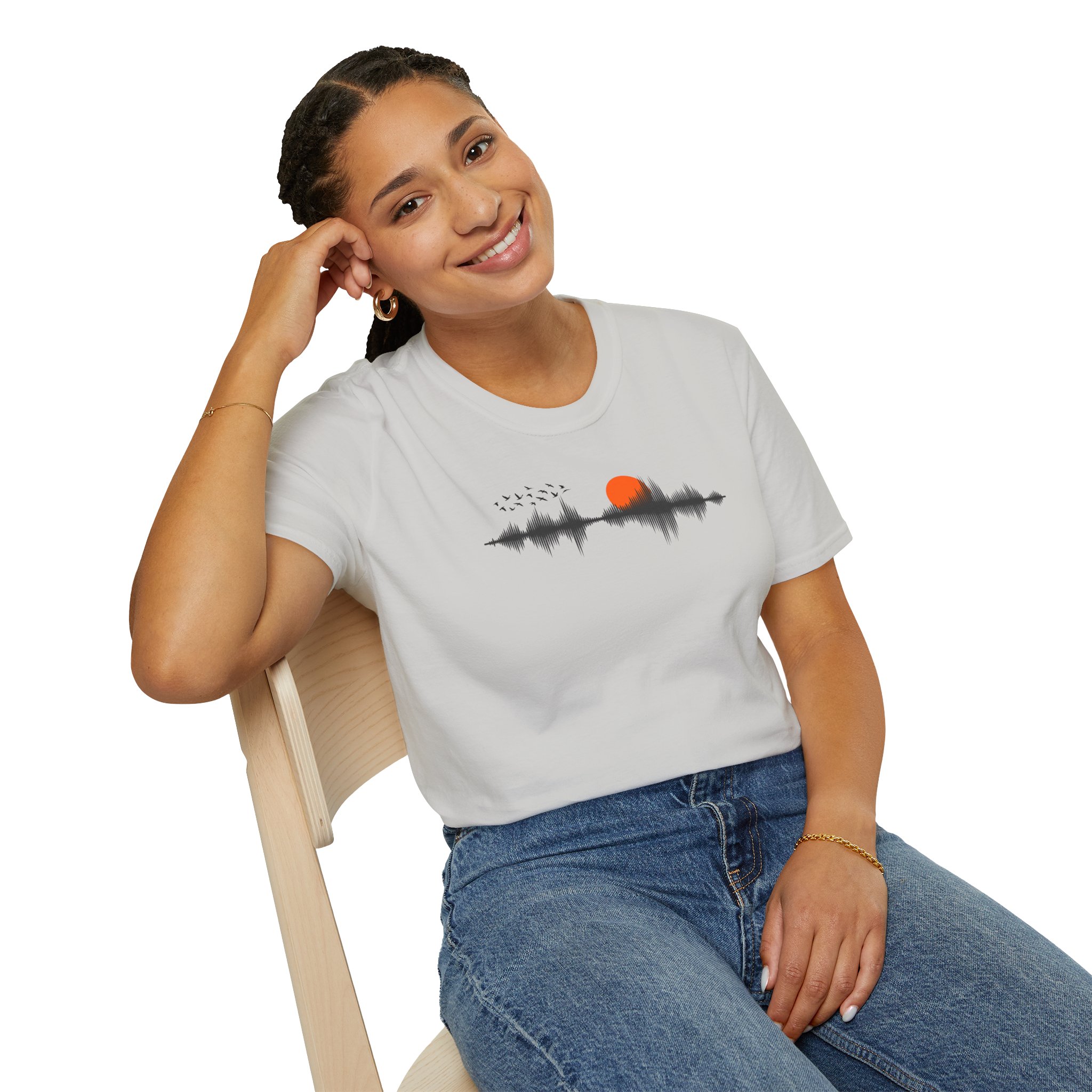 Sunset Soundwave T-Shirt — Minimal Nature Waveform Tee - Image 31