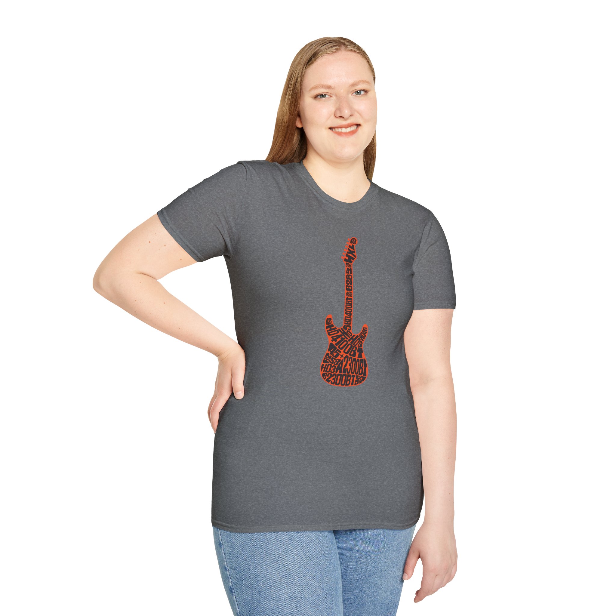 Electric Guitar Graphic T-Shirt — Red Psychedelic Music Tee - Image 68