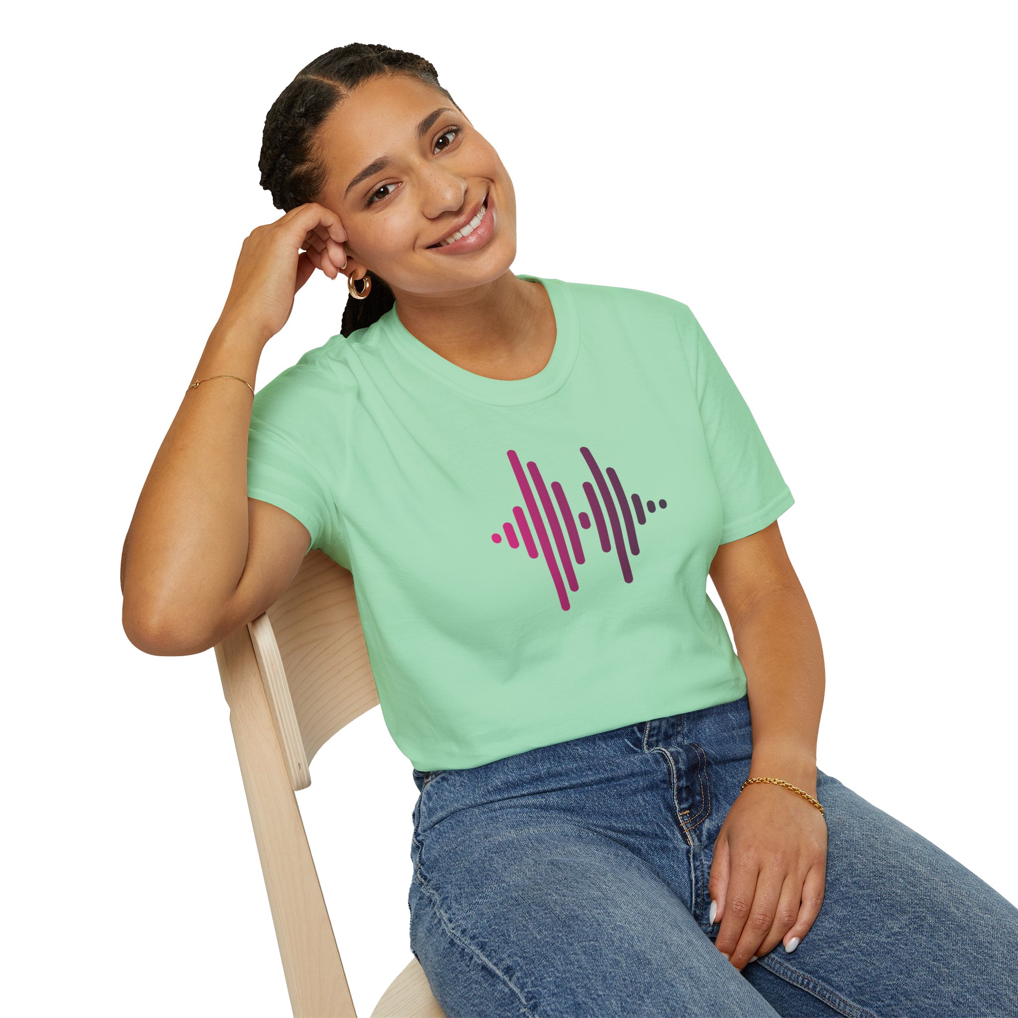 Audio Waveform Graphic Tee — Gradient Soundwave T-Shirt - Image 104