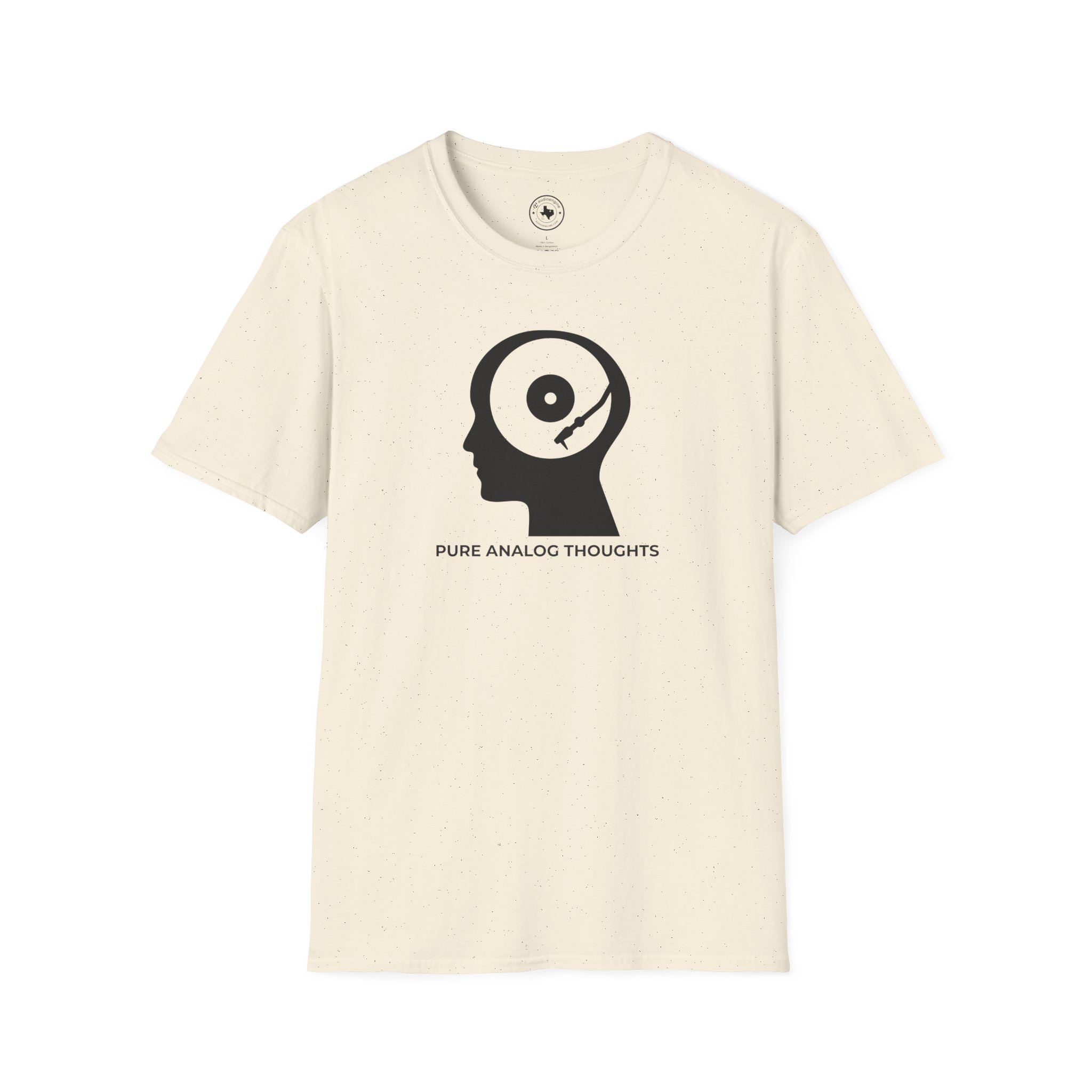 Analog Thoughts T-Shirt — 'Pure Analog Thoughts' Record Head Graphic Tee - Image 49
