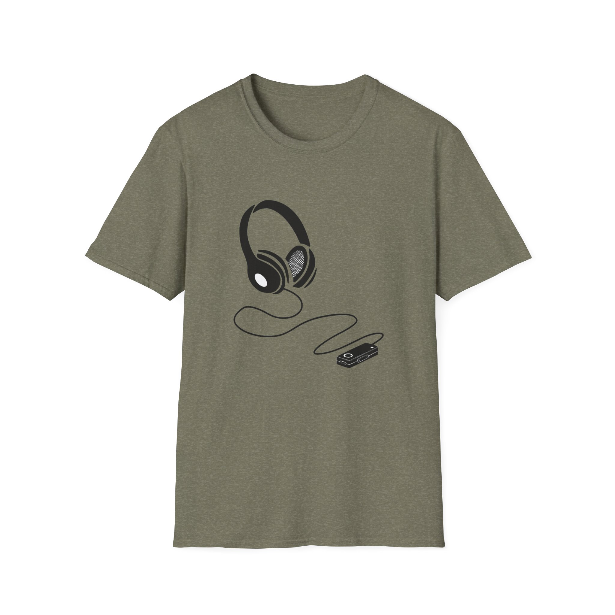 Music Lover Unisex Softstyle T-Shirt with Headphones Design - Image 25