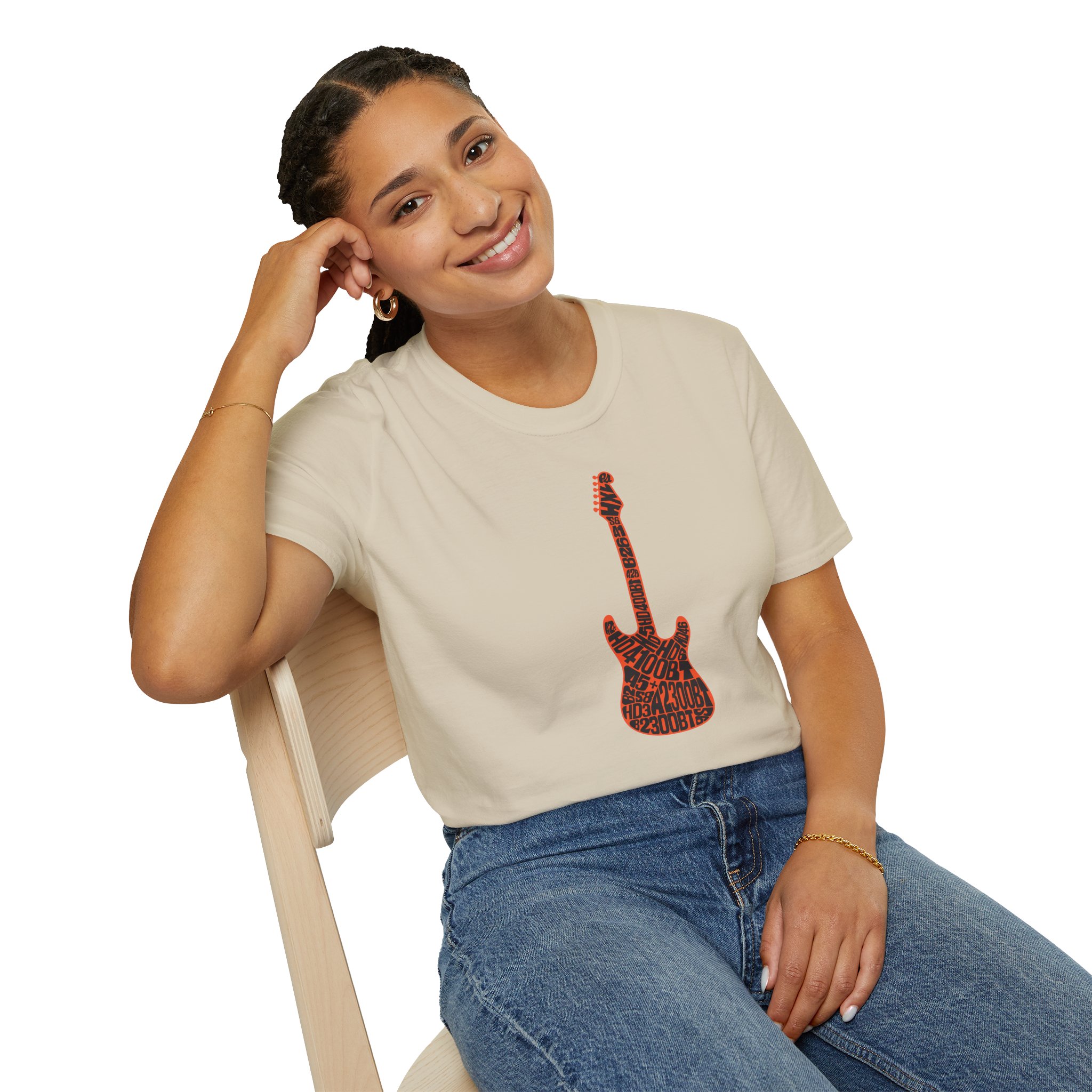 Electric Guitar Graphic T‑Shirt — Red Pattern Rock Music Tee - Image 38