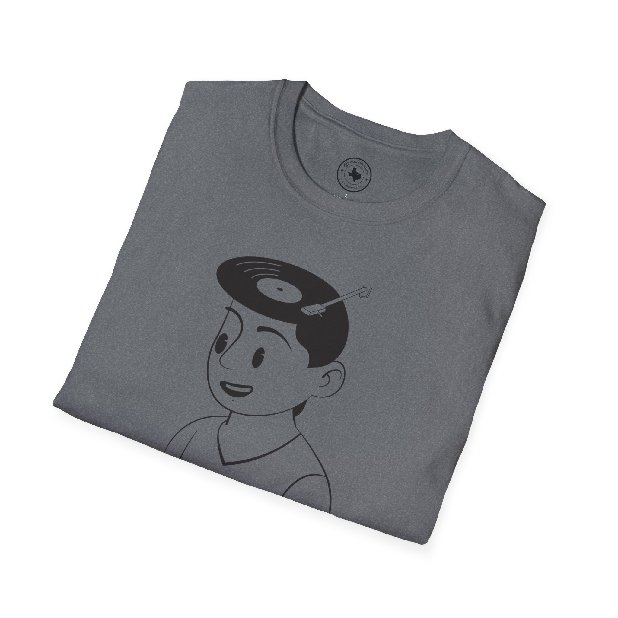 Retro Vinyl Head Illustration T-Shirt - Image 76