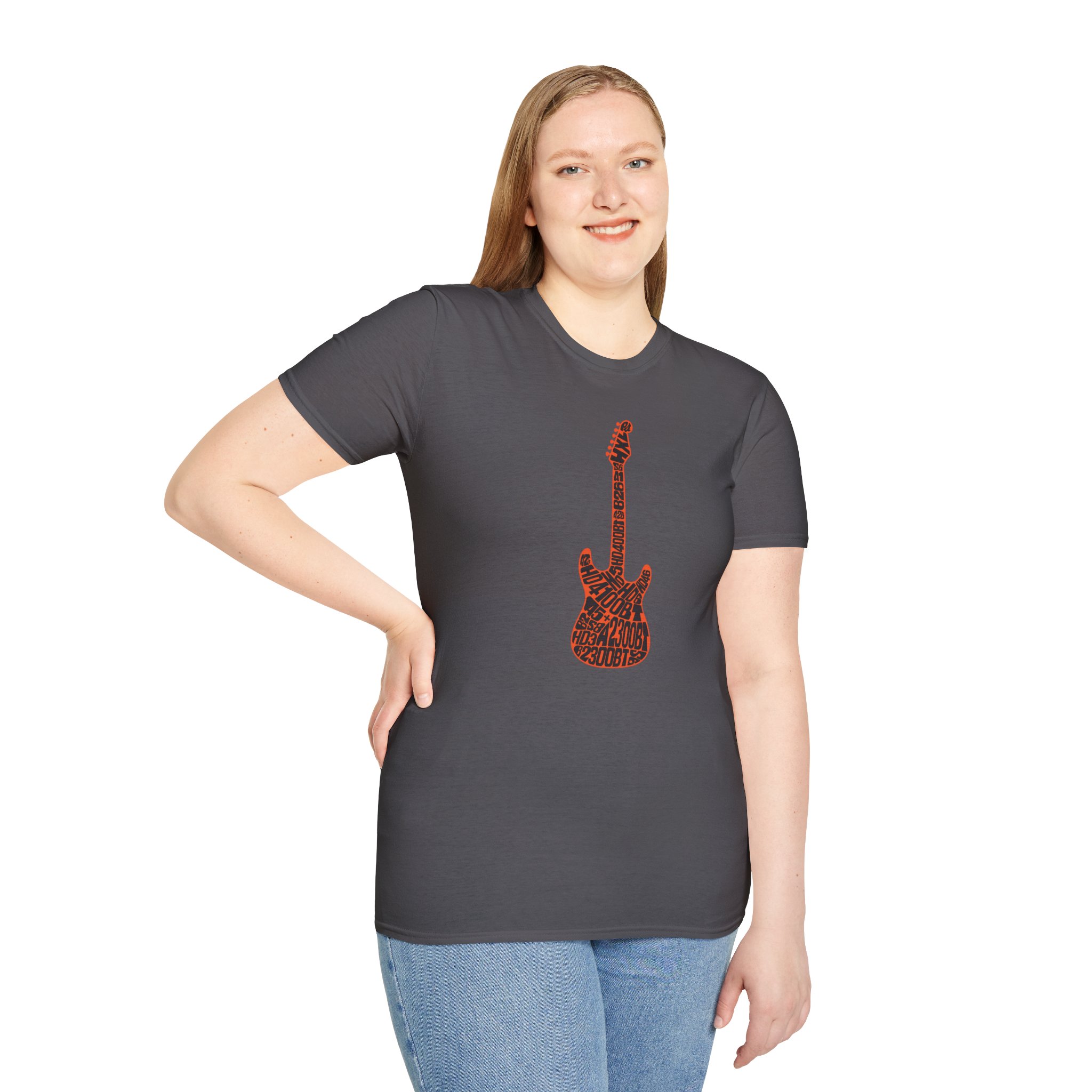 Electric Guitar Graphic T‑Shirt — Red Pattern Rock Music Tee - Image 135