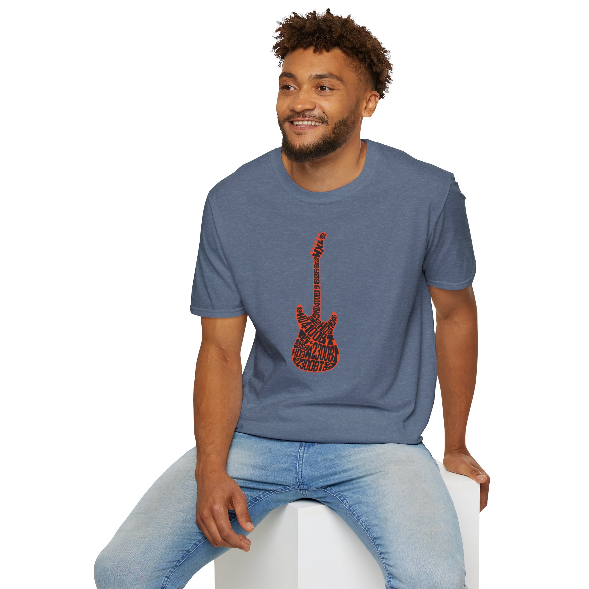 Electric Guitar Graphic T‑Shirt — Red Pattern Rock Music Tee - Image 119