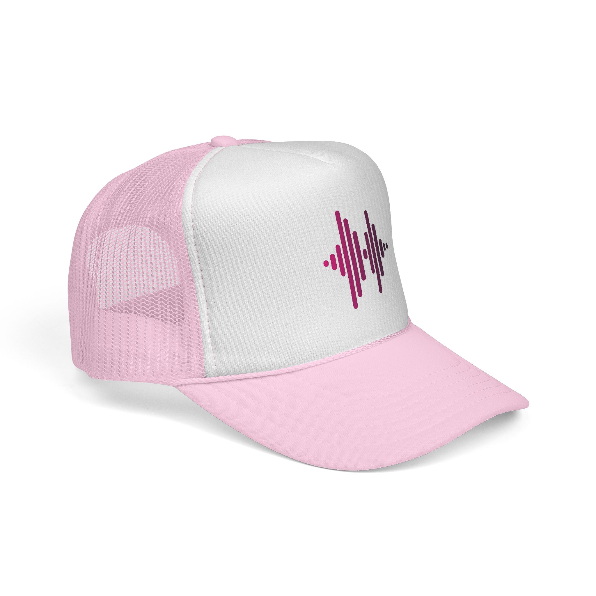 Soundwave Trucker Cap — Pink Gradient Audio Logo Mesh Hat - Image 37