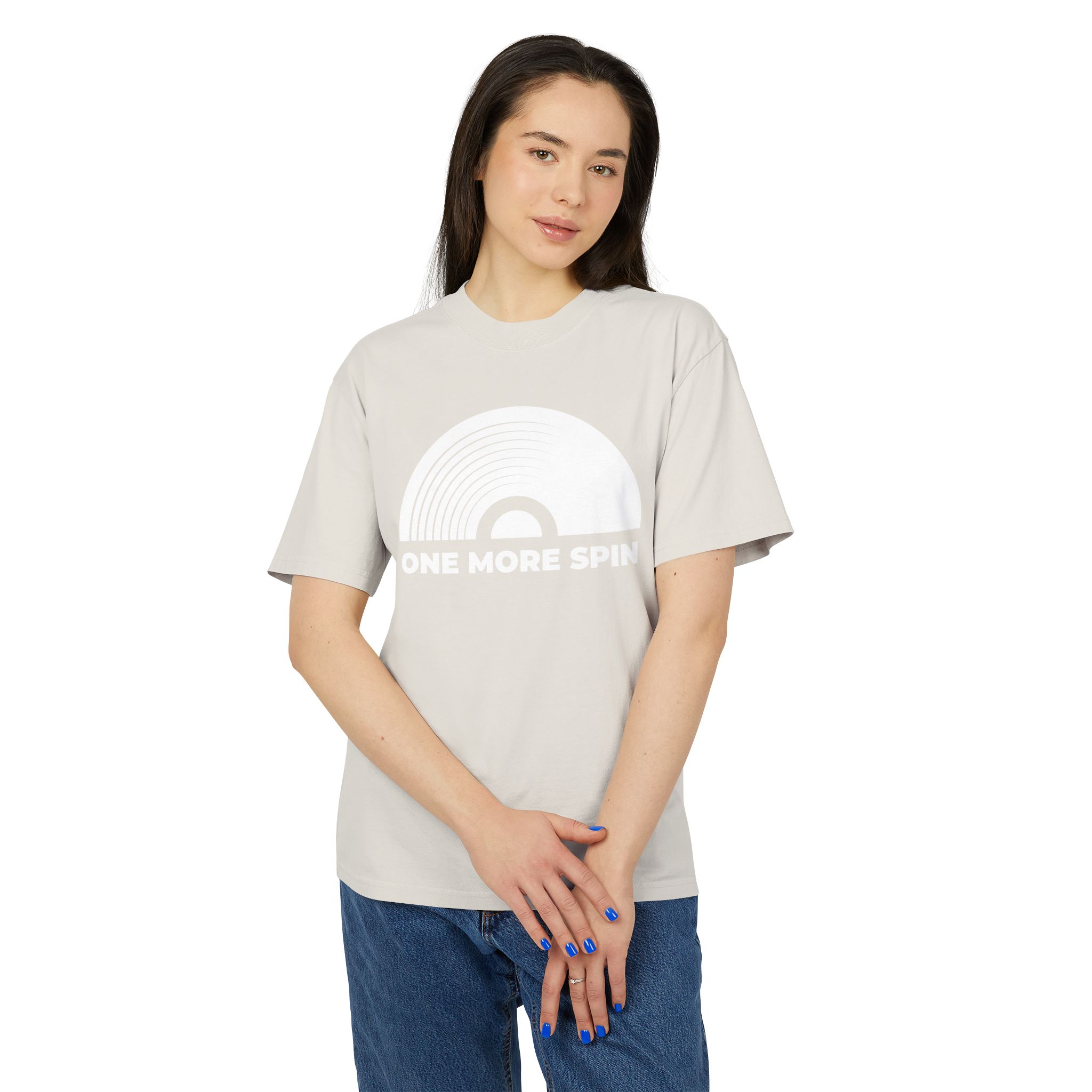 Retro Music Vibe Unisex Heavy Faded Tee - 'One More Spin' - Image 7