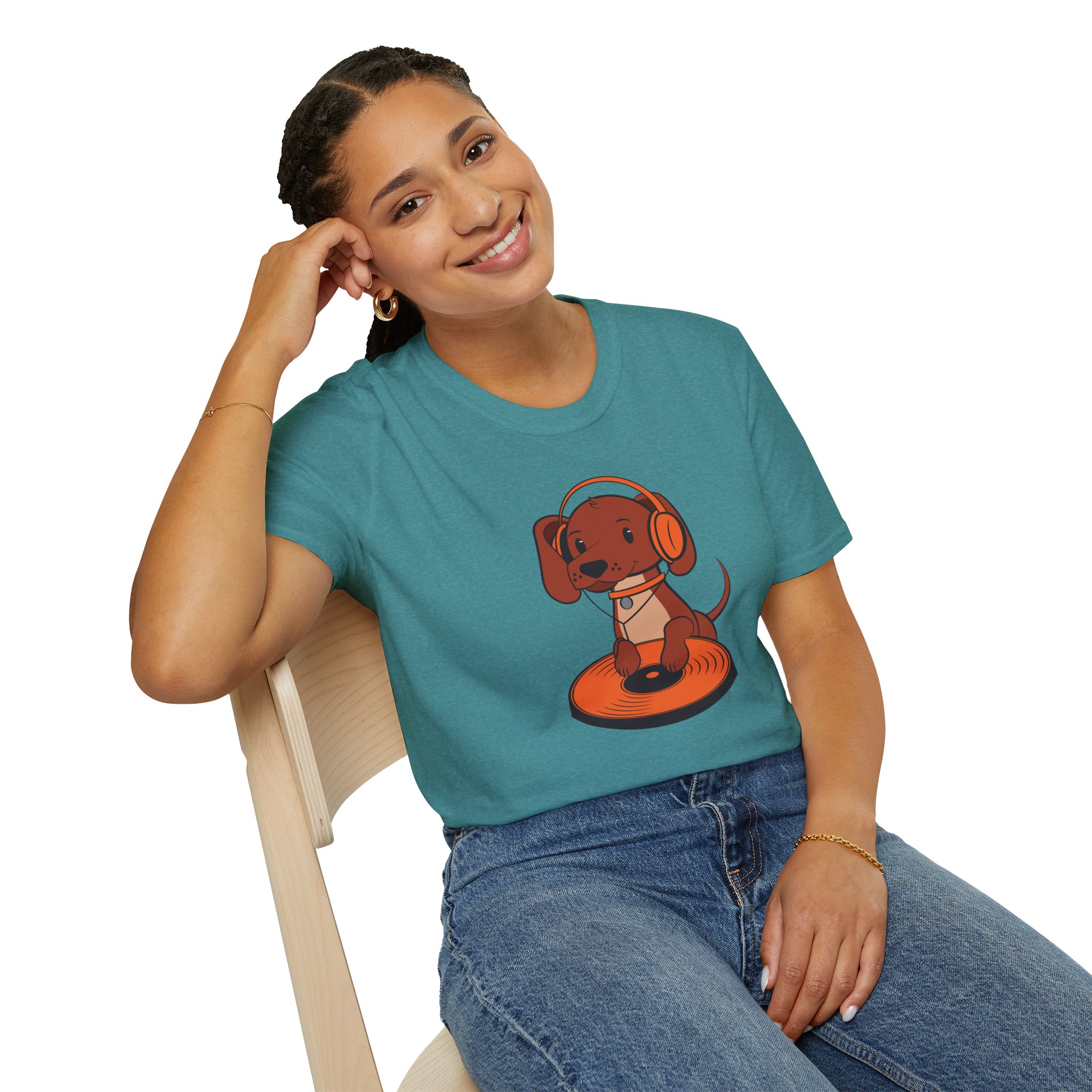 DJ Dachshund Tee — Cute Dog with Headphones Graphic T-Shirt - Image 78