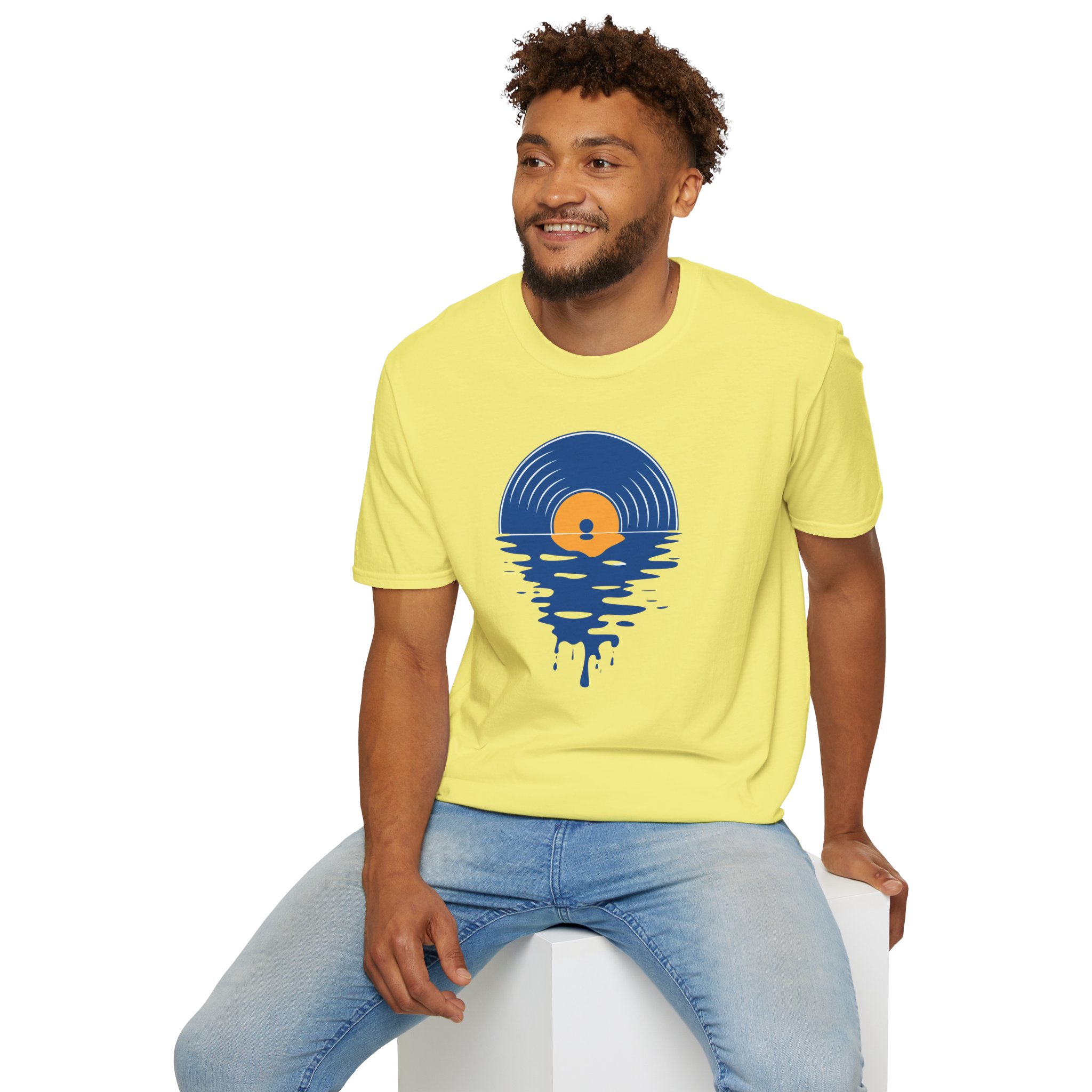 Sunset Vinyl Record T‑Shirt — Retro Music Lake Graphic Tee - Image 168